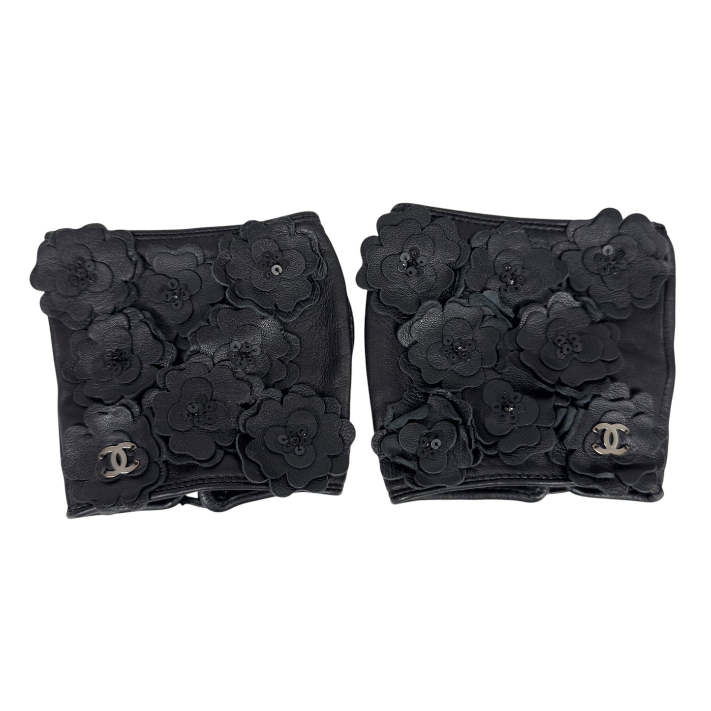 CHANEL CC 花花 亮片 手套