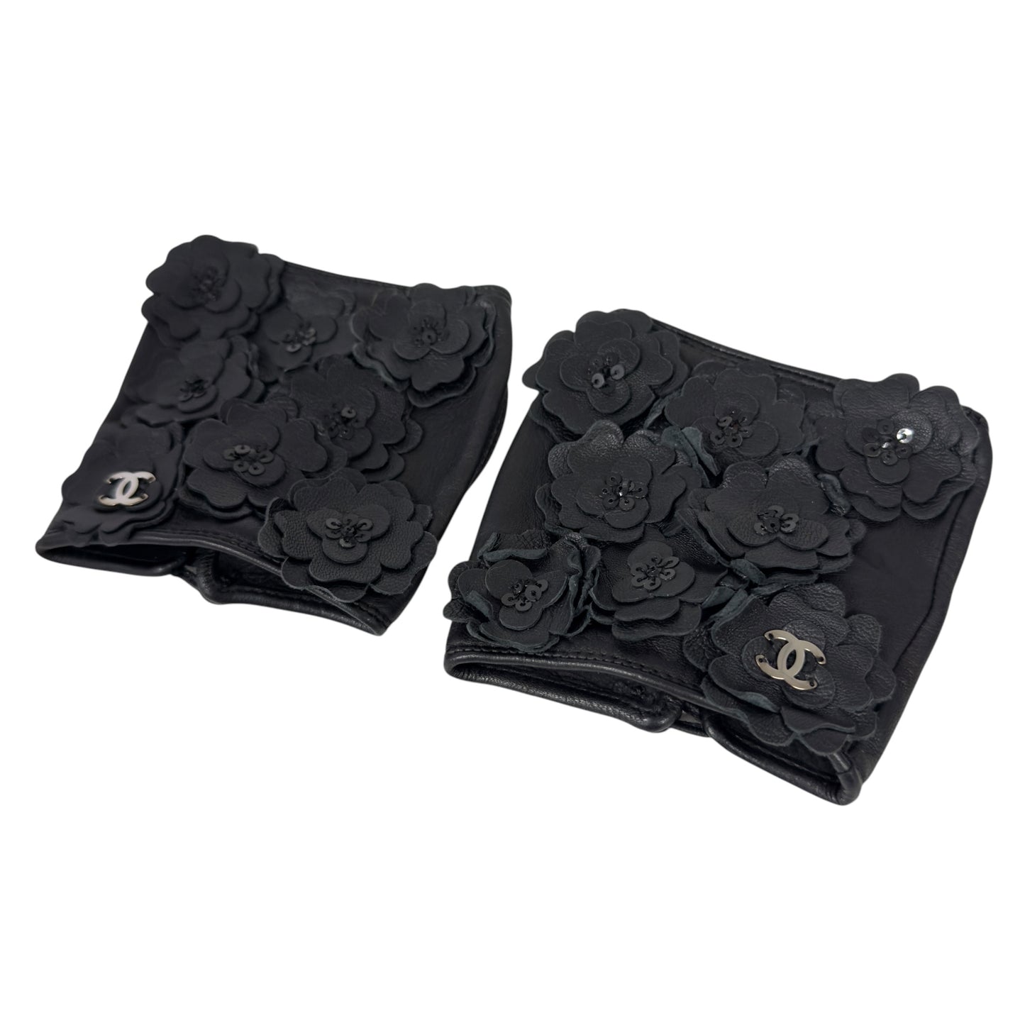 CHANEL CC 花花 亮片 手套
