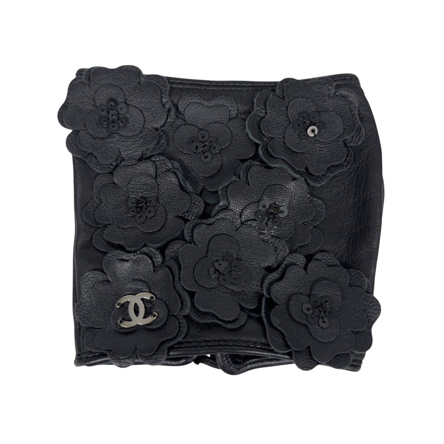 CHANEL CC 花花 亮片 手套
