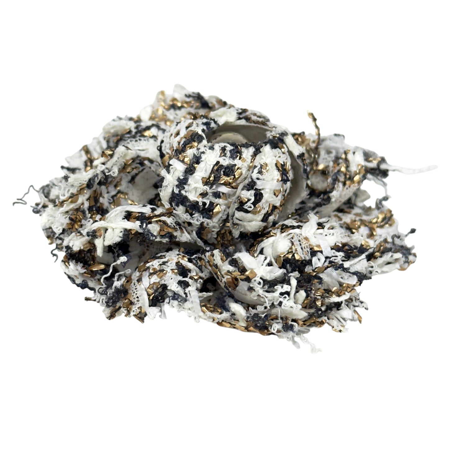 CHANEL 粗花呢 山茶花 胸針