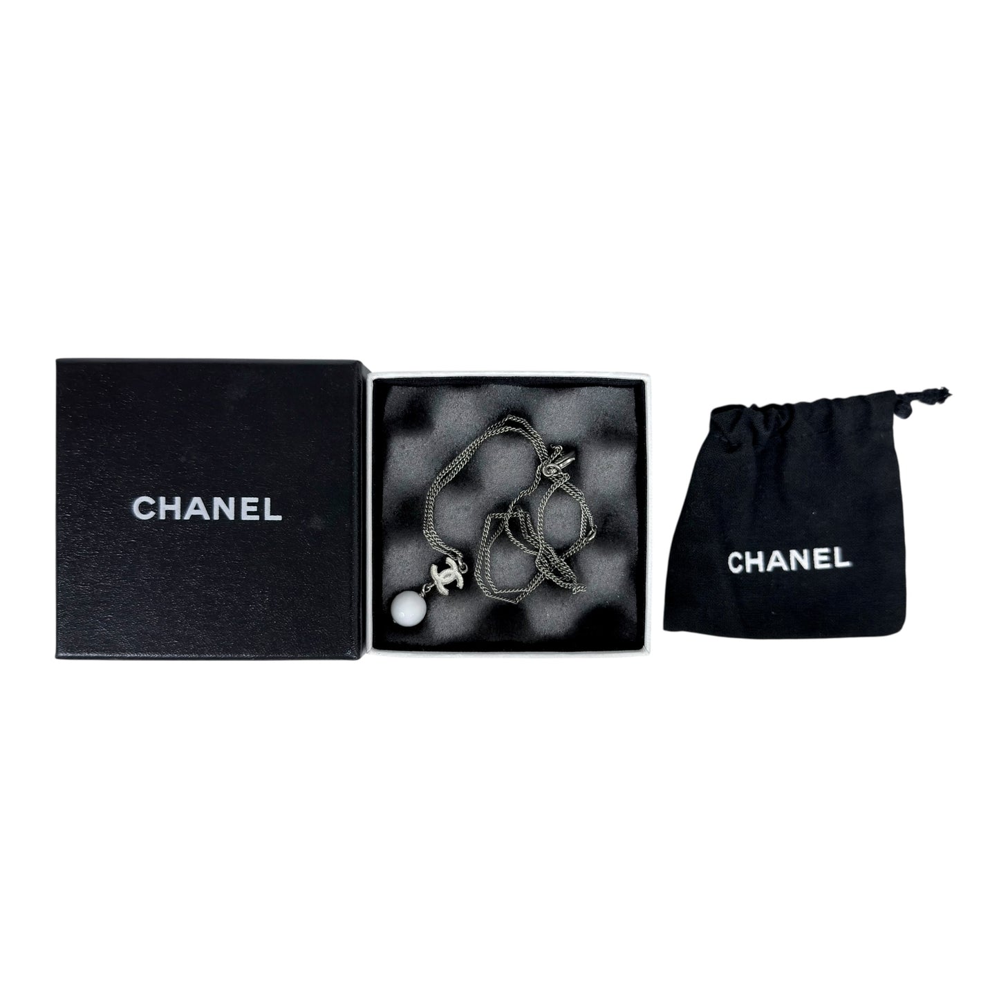 CHANEL CC 珠珠吊飾 頸鏈