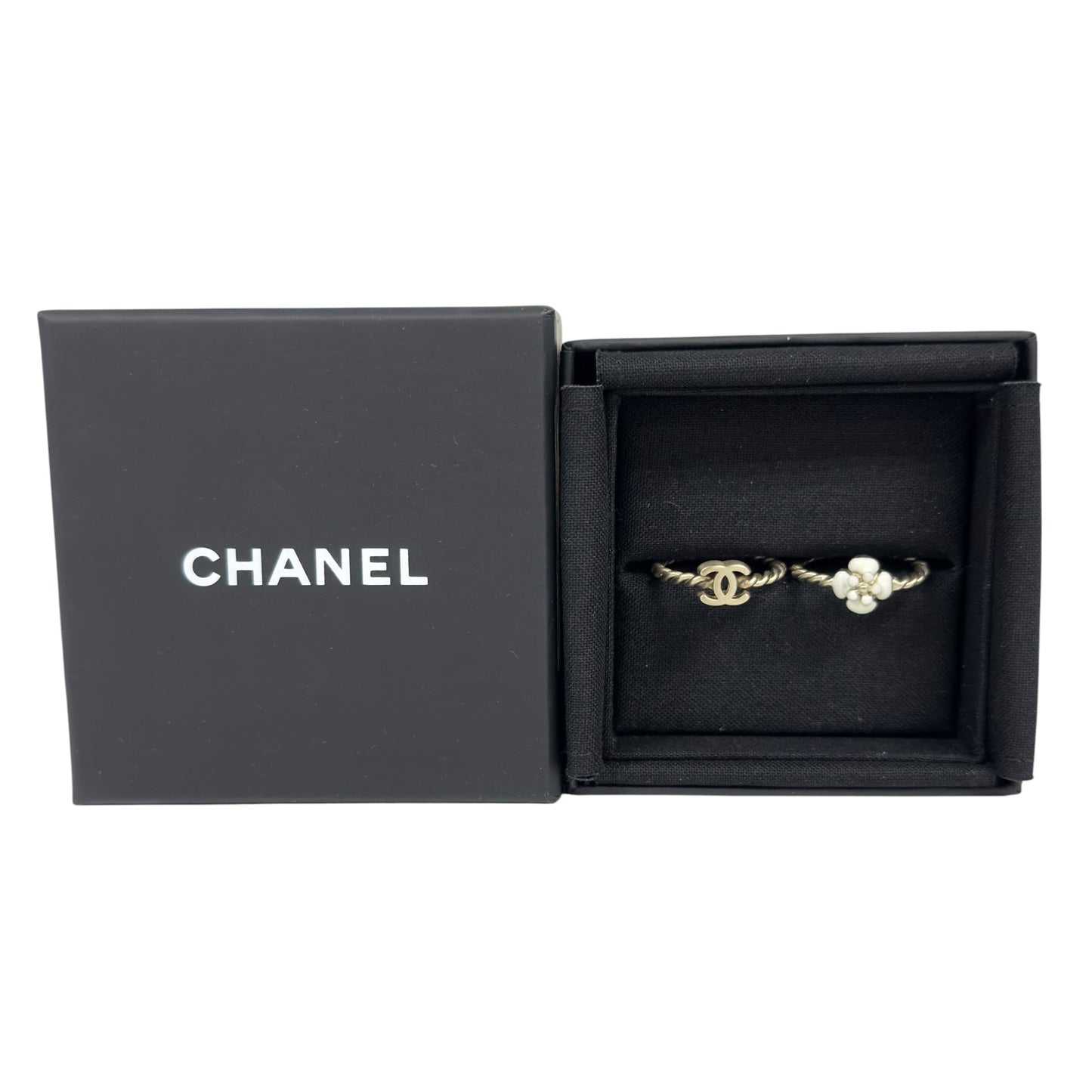 CHANEL CC 山茶花 戒指組合（一套2隻）