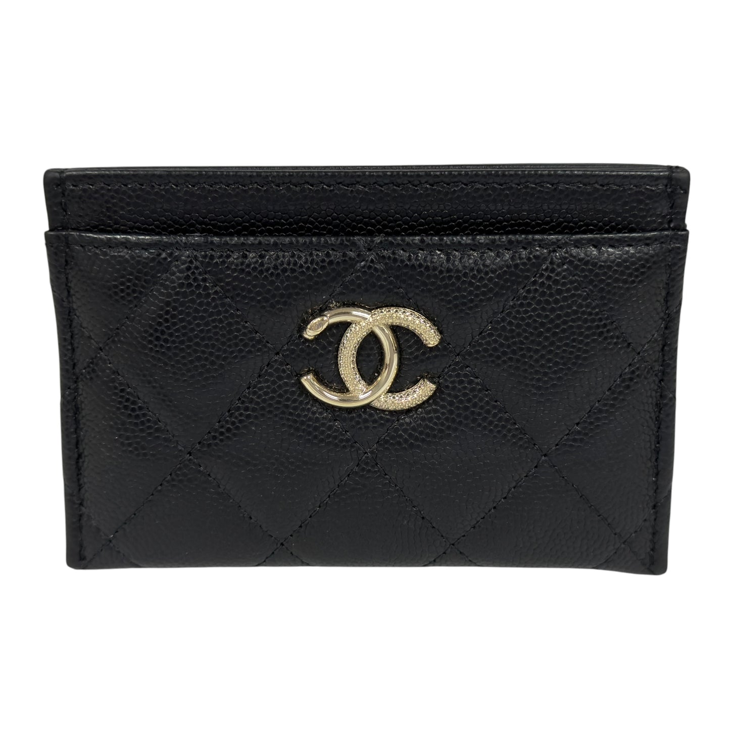 CHANEL CC 水鑽 荔枝皮 卡包