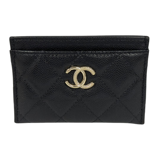CHANEL CC 水鑽 荔枝皮 卡包