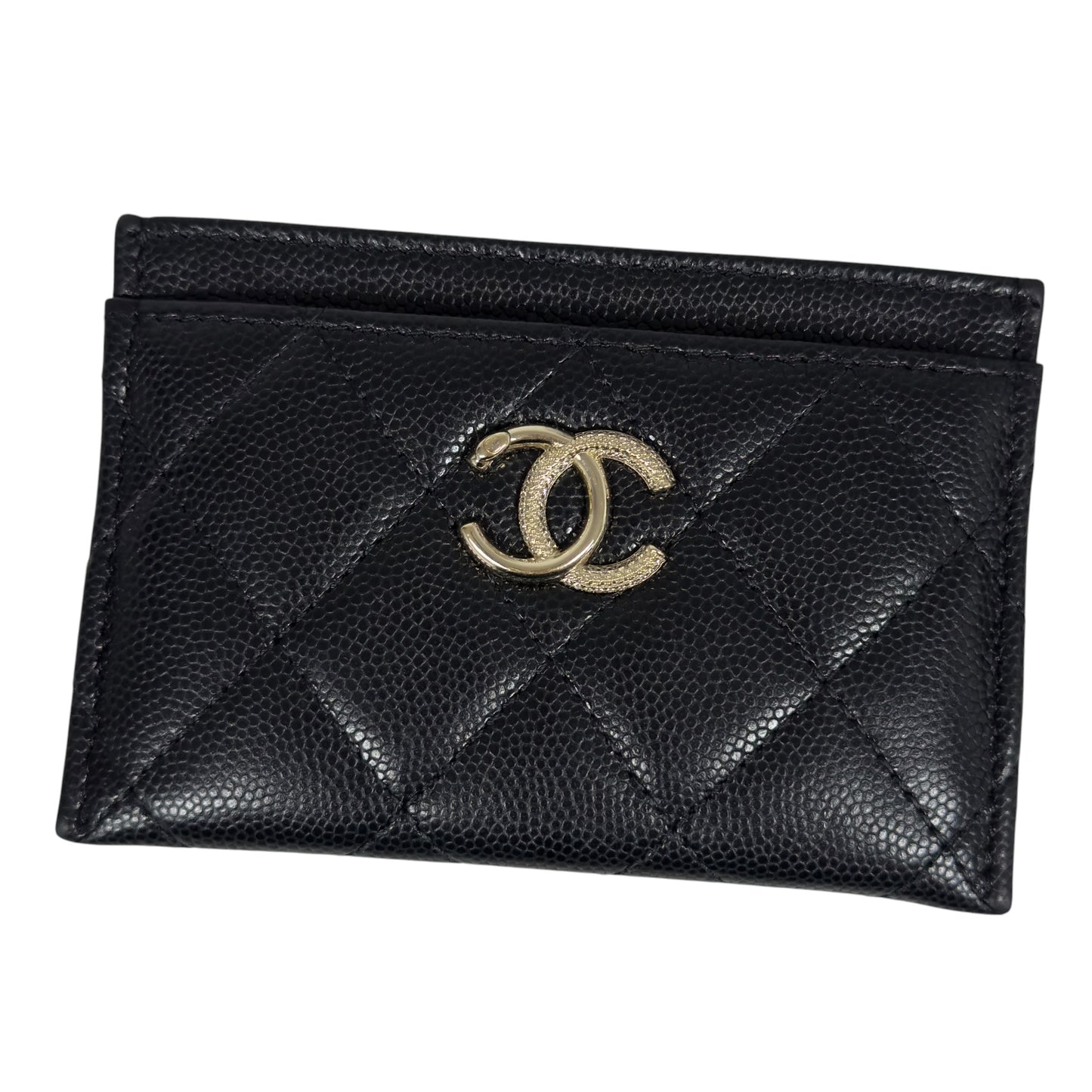 CHANEL CC 水鑽 荔枝皮 卡包