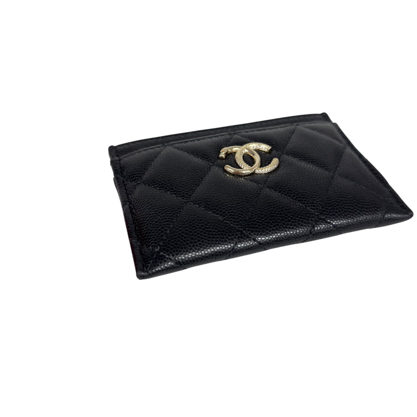CHANEL CC 水鑽 荔枝皮 卡包
