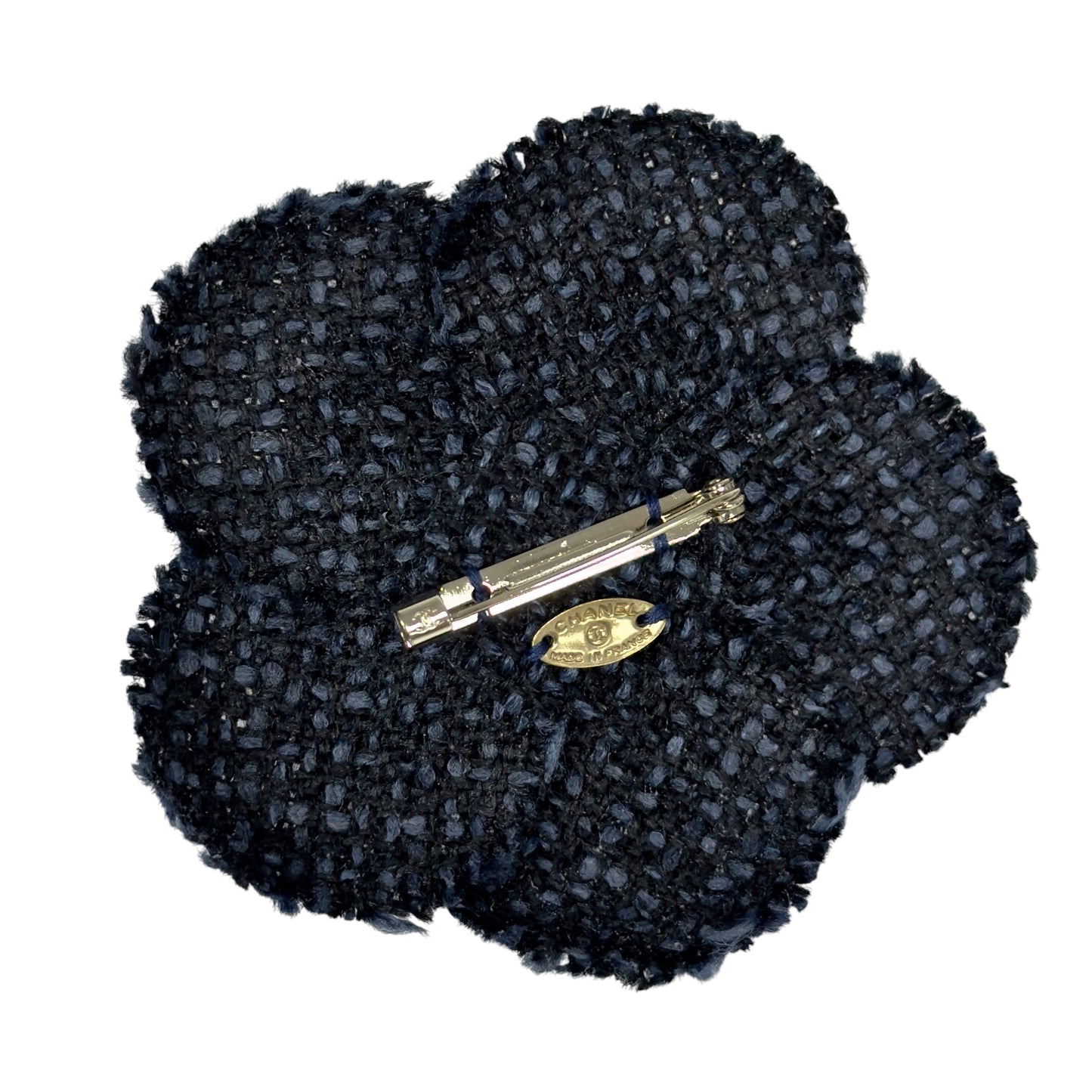 CHANEL 中古 粗花呢 山茶花 胸針