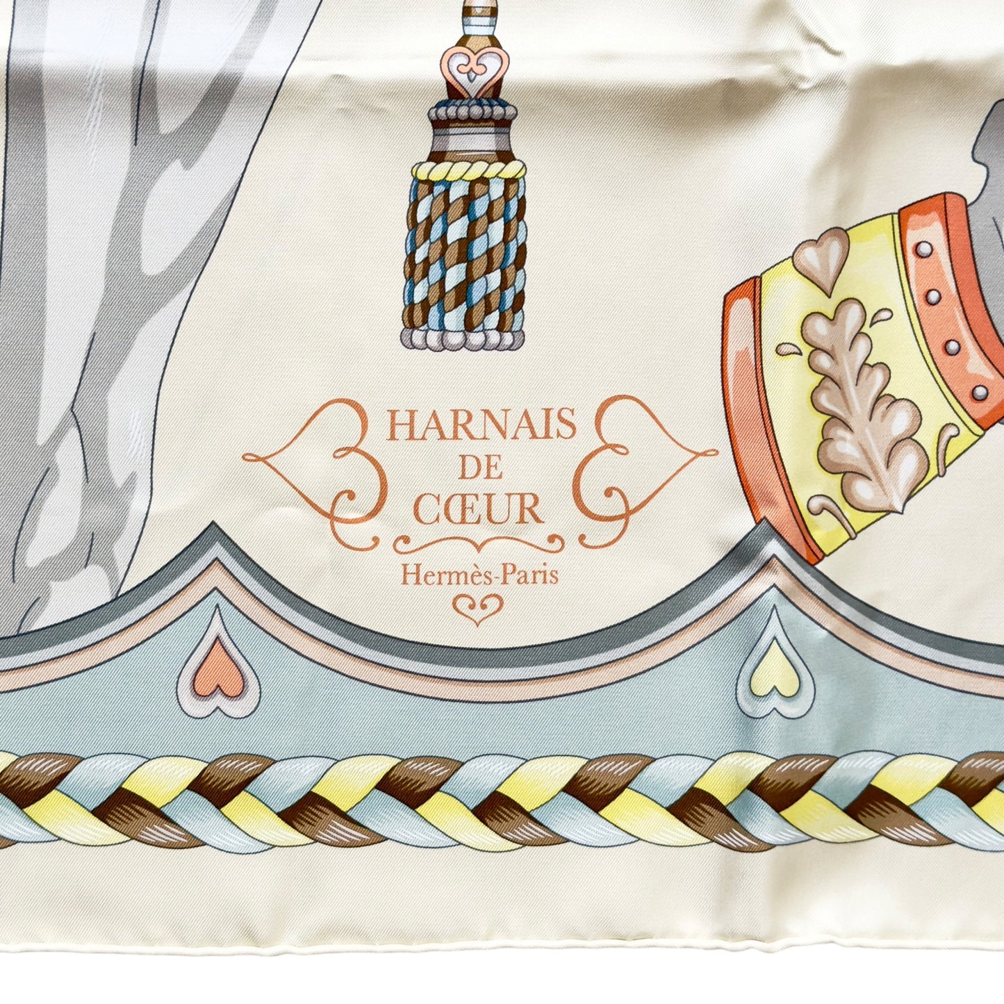 HERMES Harnais de Coeur scarf 90 甜蜜的鞍具 絲巾