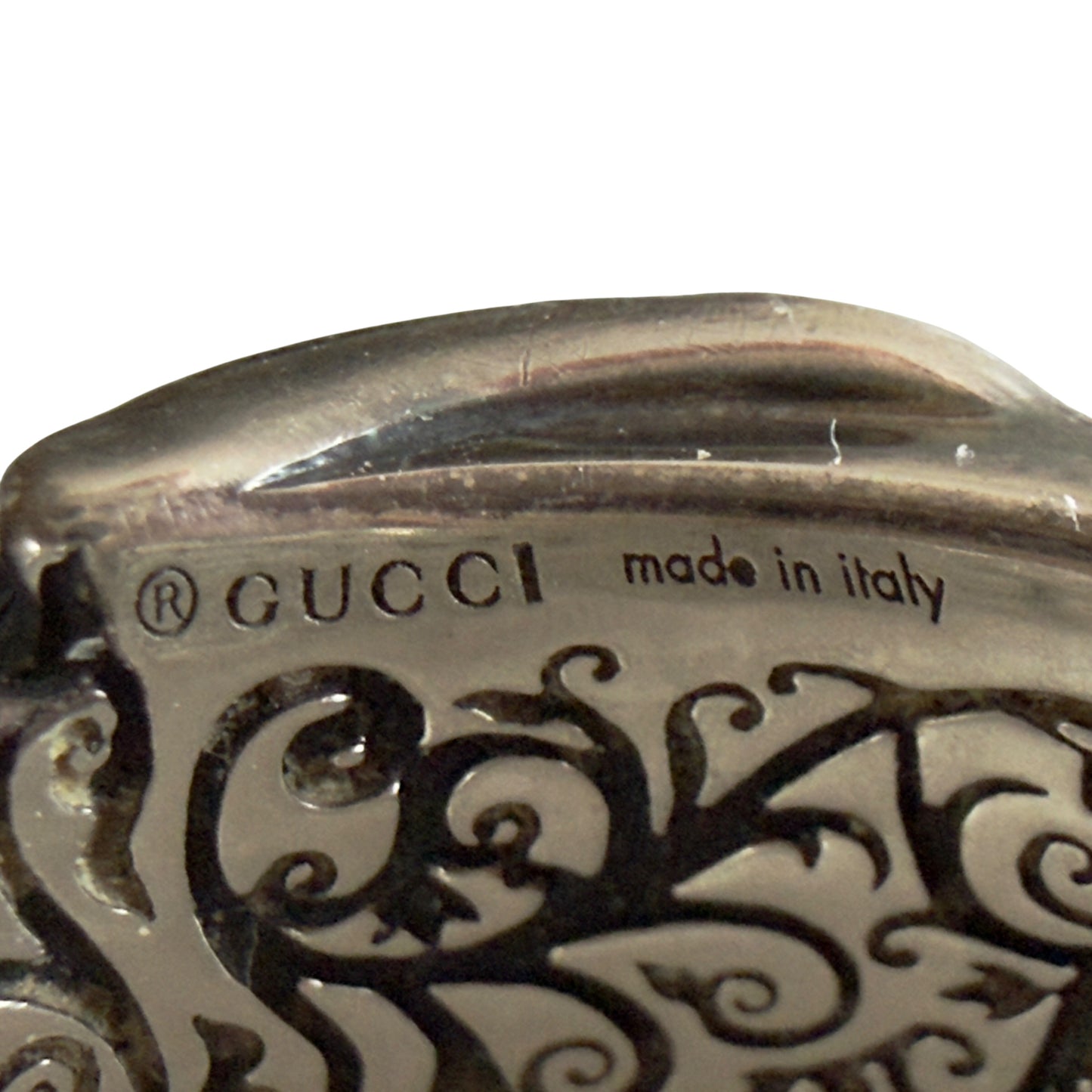 GUCCI GG 純銀 雕花 戒指
