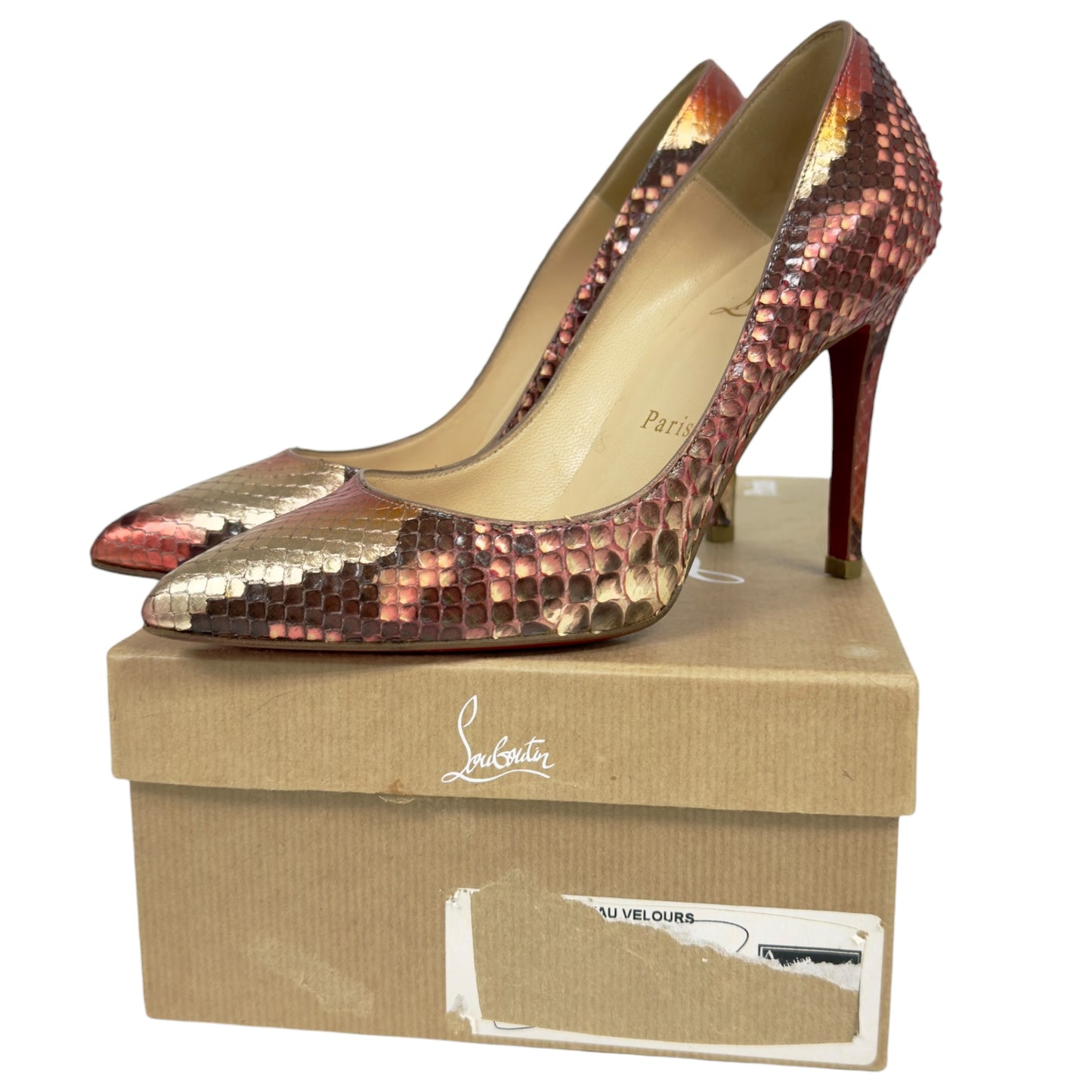 CHRISTIAN LOUBOUTIN Kate 蛇皮 高踭鞋 100MM