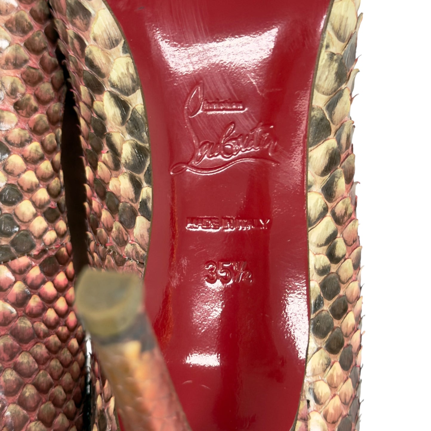 CHRISTIAN LOUBOUTIN Kate 蛇皮 高踭鞋 100MM