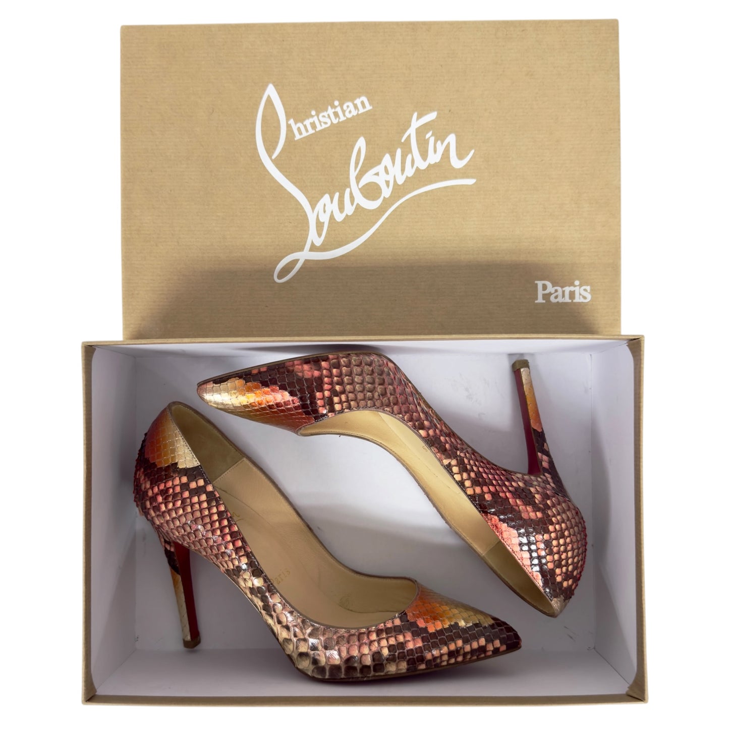 CHRISTIAN LOUBOUTIN Kate 蛇皮 高踭鞋 100MM