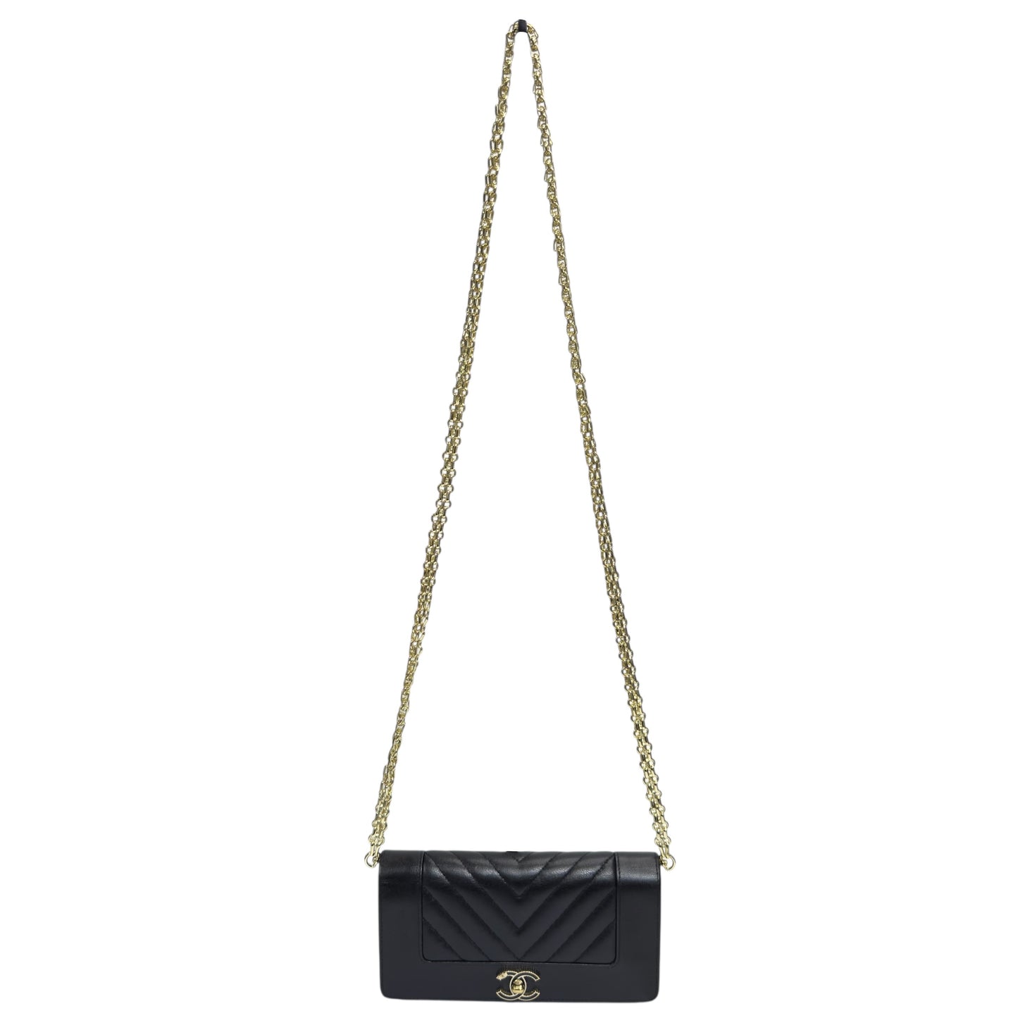 CHANEL *自加鏈＞送無品牌扣＋無品牌鏈帶* CC 長銀包 WOC