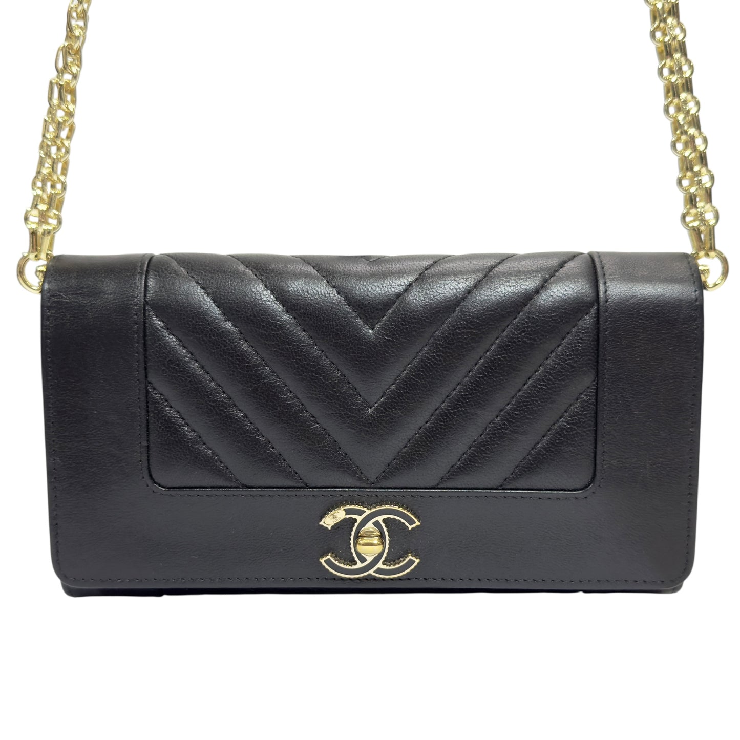CHANEL *自加鏈＞送無品牌扣＋無品牌鏈帶* CC 長銀包 WOC