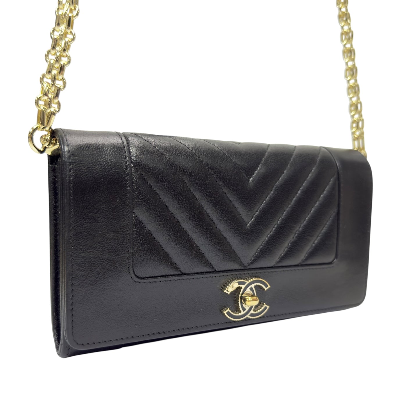 CHANEL *自加鏈＞送無品牌扣＋無品牌鏈帶* CC 長銀包 WOC