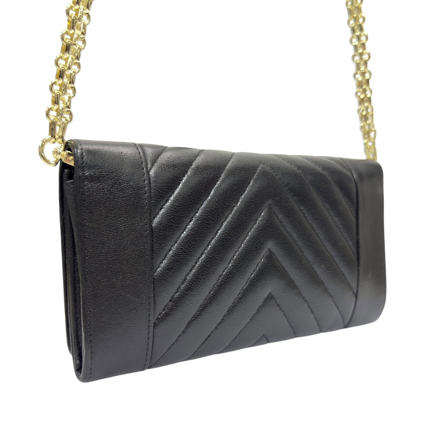 CHANEL *自加鏈＞送無品牌扣＋無品牌鏈帶* CC 長銀包 WOC