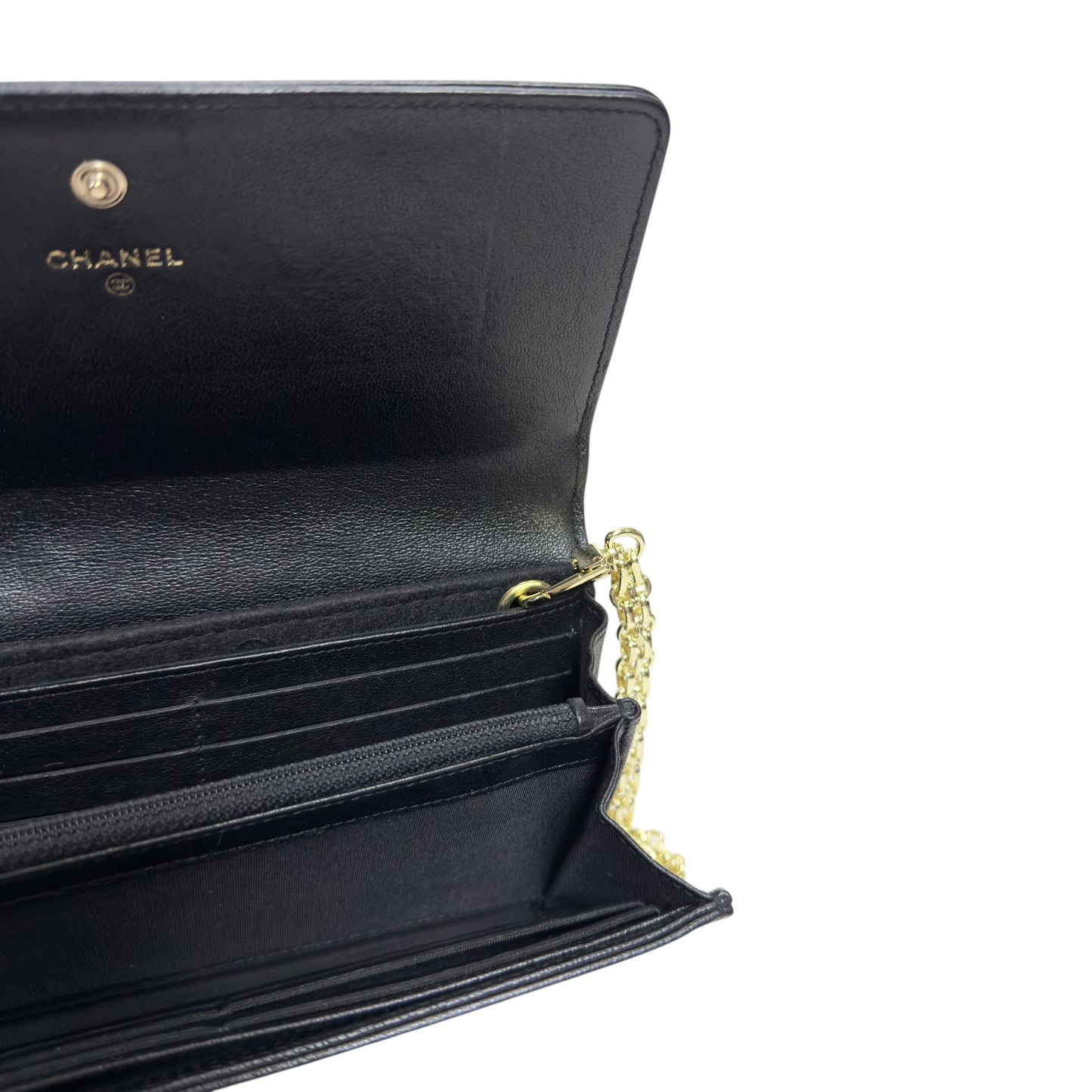 CHANEL *自加鏈＞送無品牌扣＋無品牌鏈帶* CC 長銀包 WOC