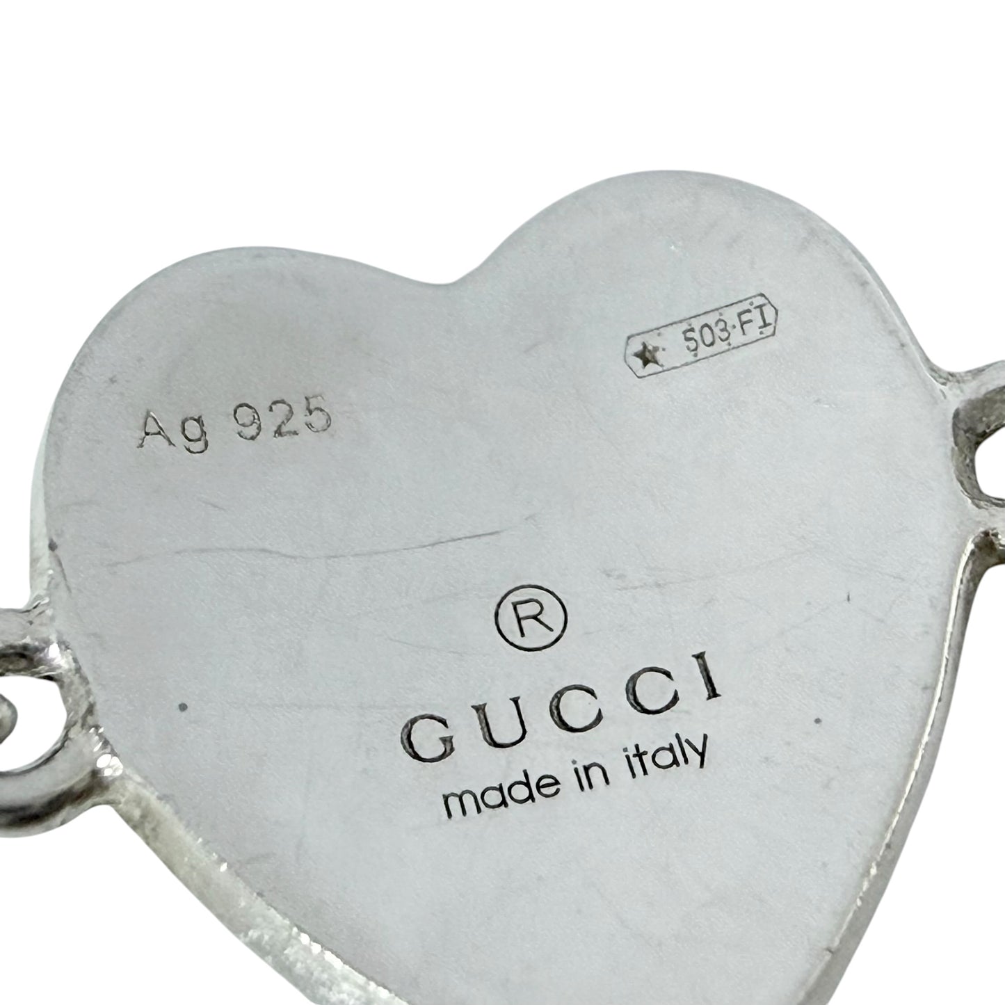 GUCCI GG 愛心💗 純銀 手鏈