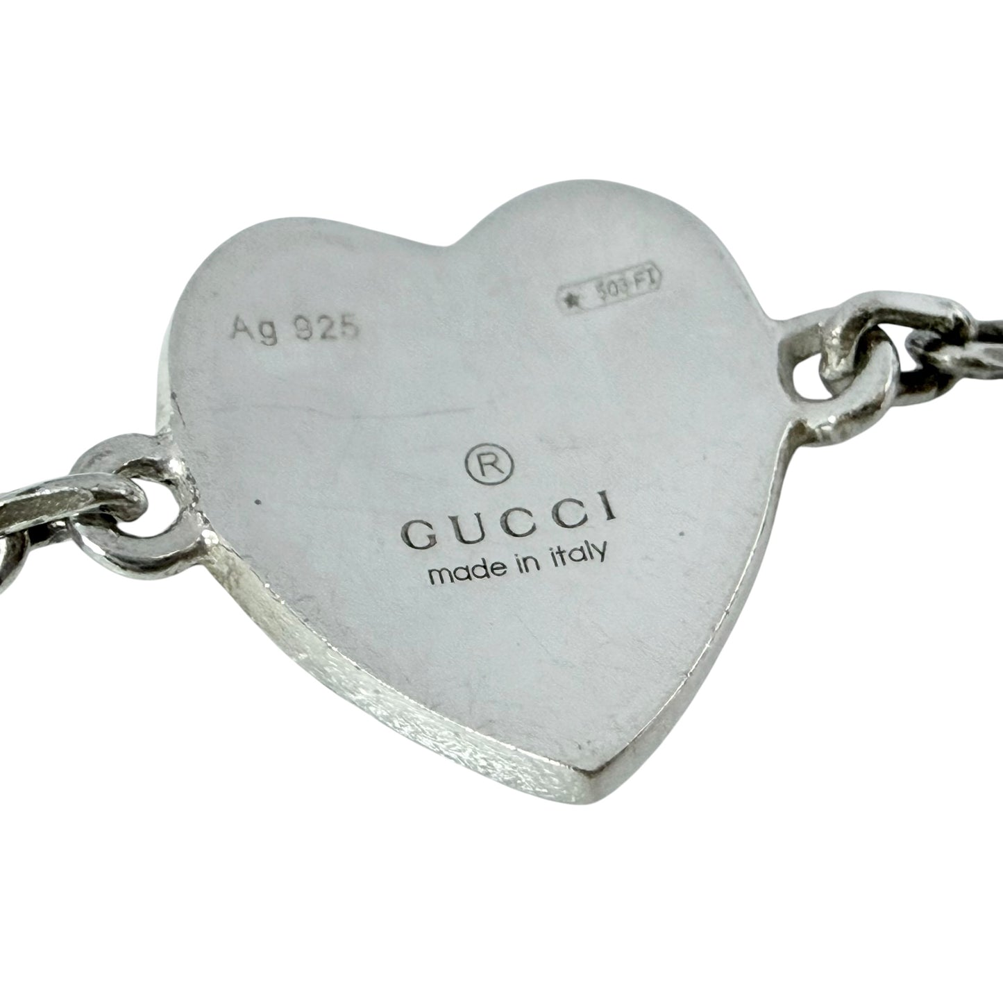 GUCCI GG 愛心💗 純銀 手鏈