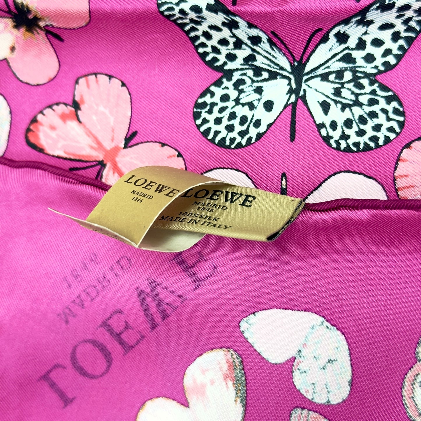 LOEWE 蝴蝶 絲巾