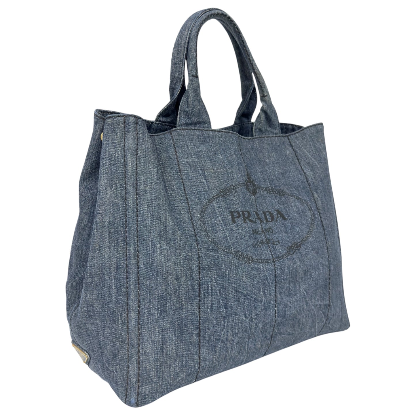 PRADA 三角標 牛仔 肩背包