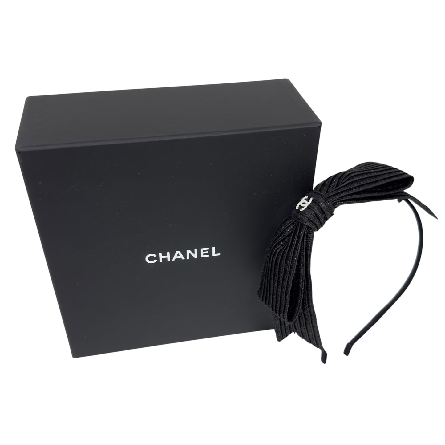 CHANEL CC 草編 蝴蝶結 髮篐