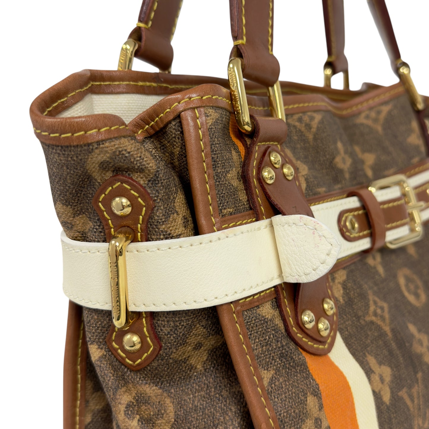 LOUIS VUITTON *罕有* Tisse Rayures 老花 肩背包