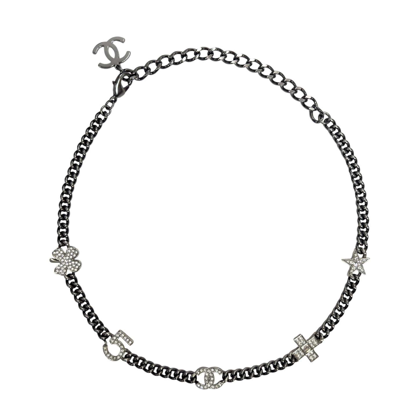 CHANEL CC 水鑽 經典元素 五花 頸鏈