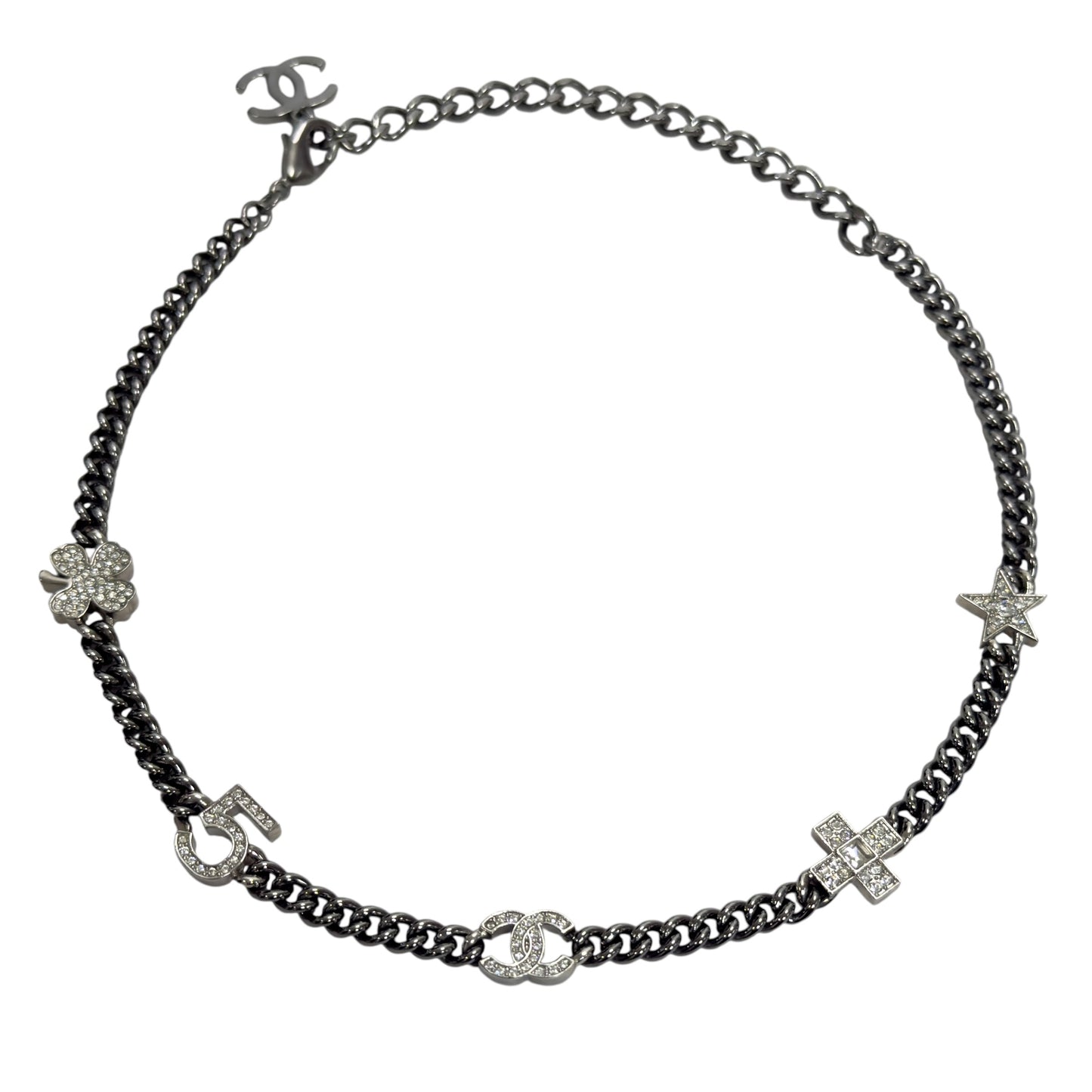 CHANEL CC 水鑽 經典元素 五花 頸鏈