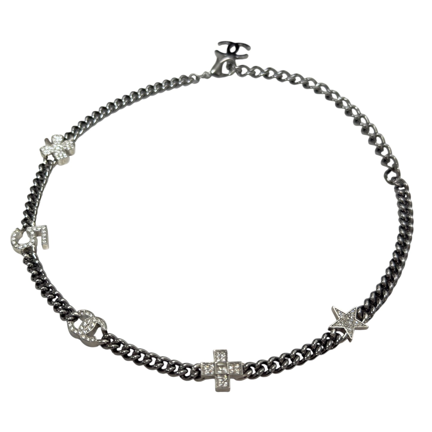 CHANEL CC 水鑽 經典元素 五花 頸鏈