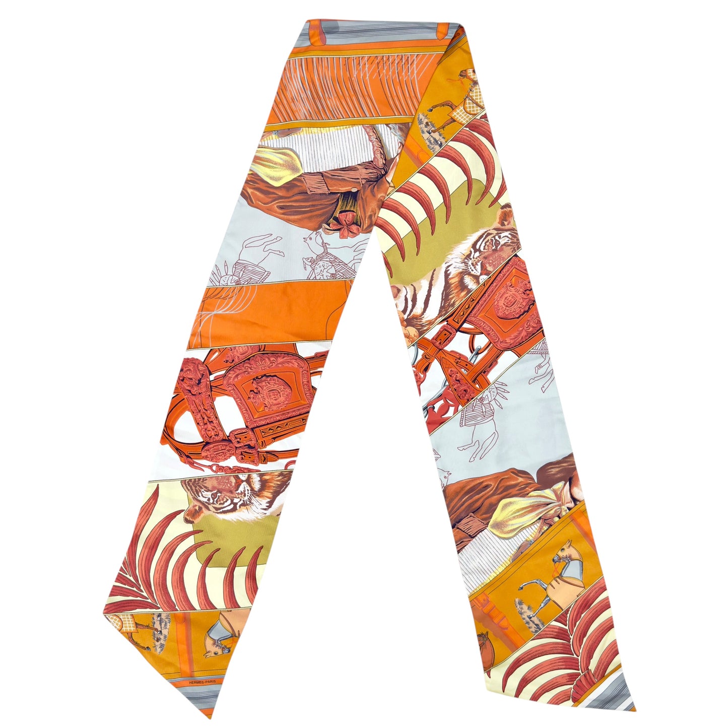 HERMES Carre en Carres Maxi Twilly 長絲巾