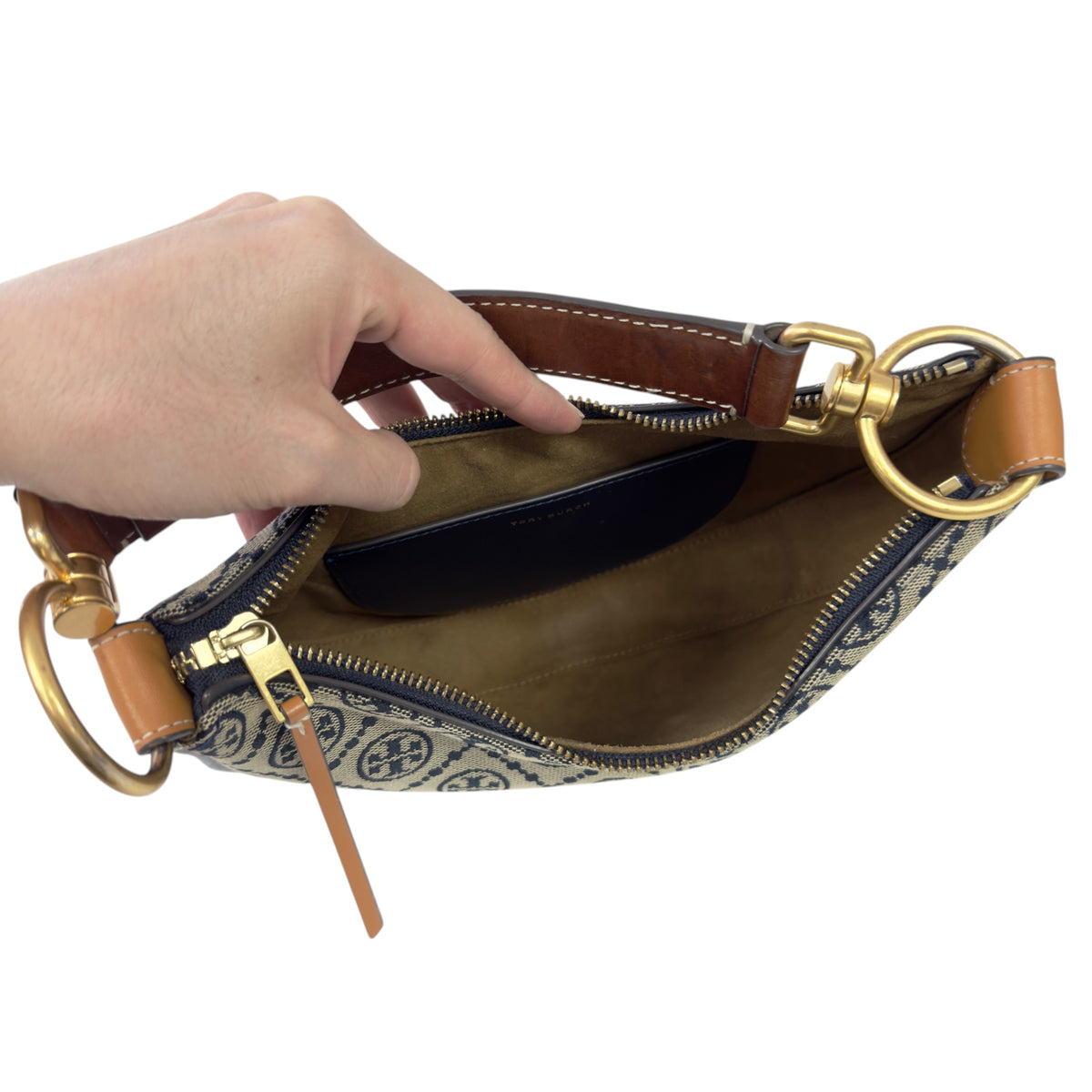 TORY BURCH T Monogram Mini Crescent 2用袋