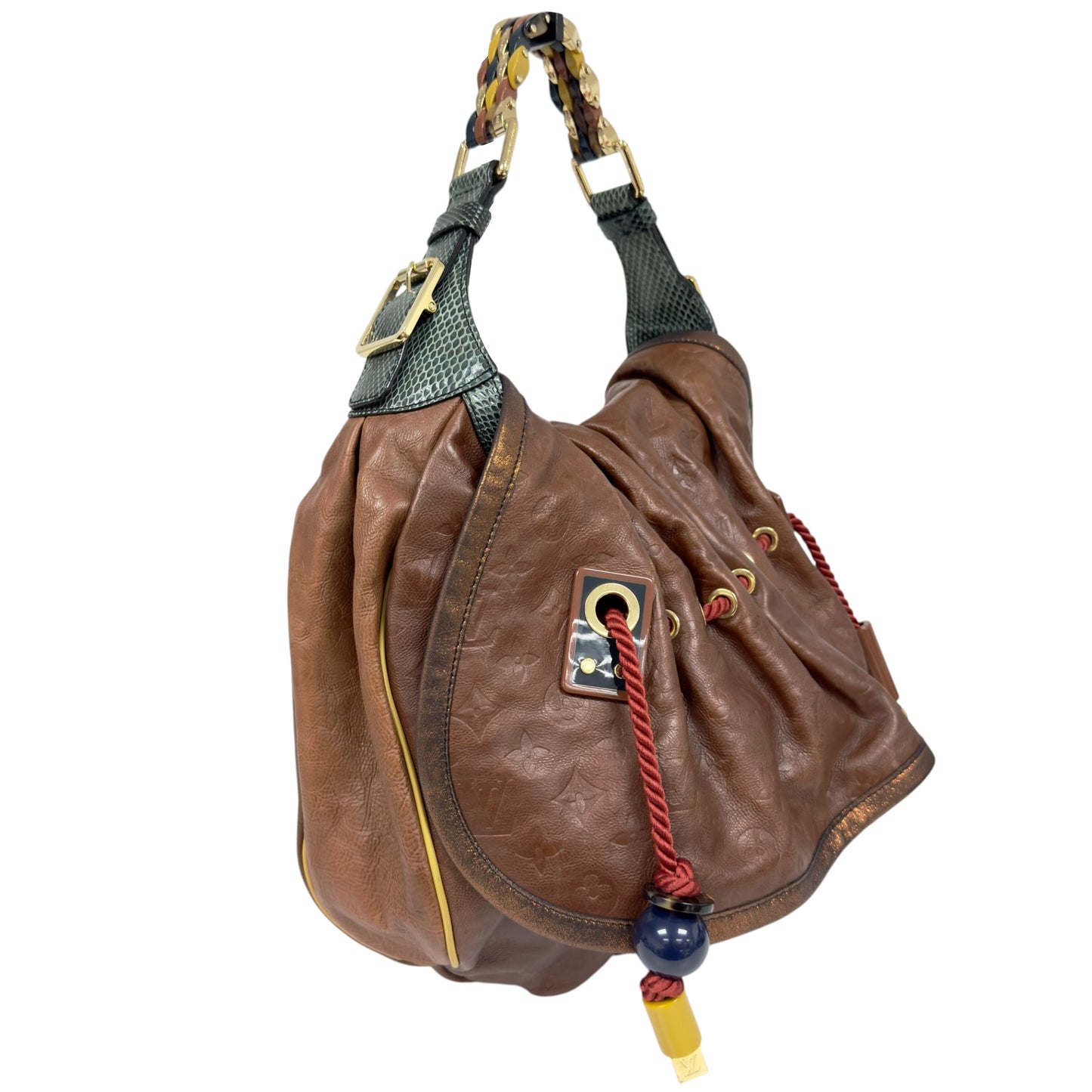 LOUIS VUITTON *年度限定* Kalahari 蛇皮拼老花壓紋 肩背包