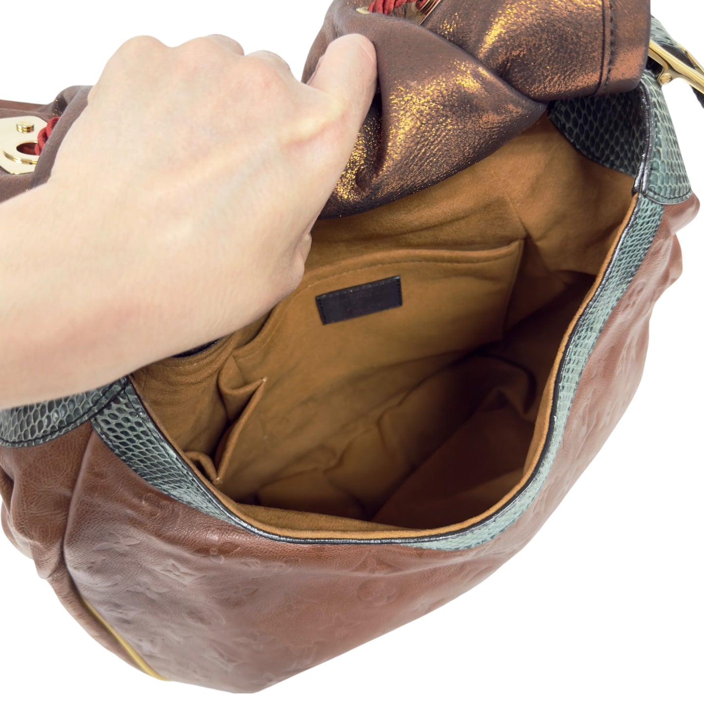 LOUIS VUITTON *年度限定* Kalahari 蛇皮拼老花壓紋 肩背包