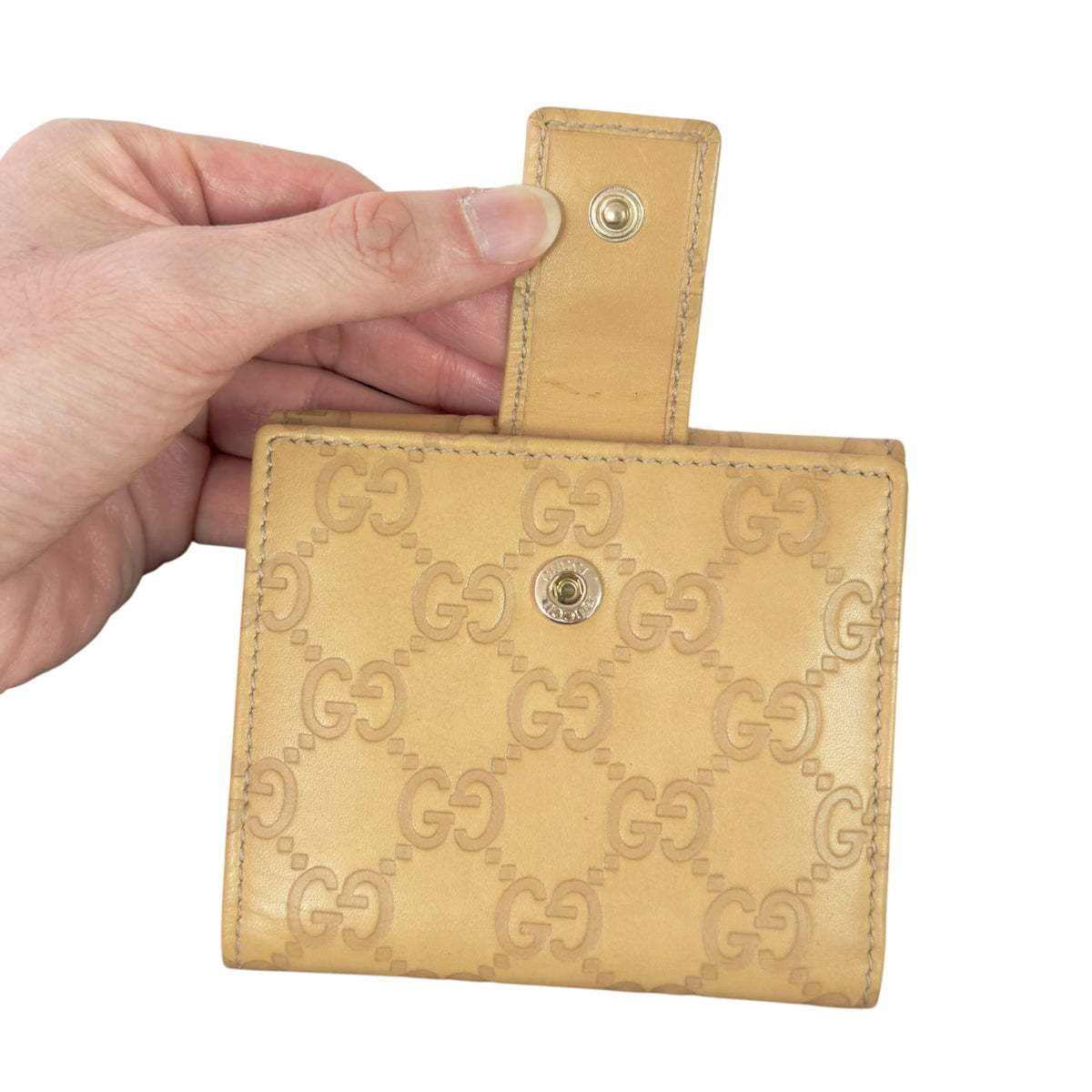 GUCCI GG壓紋 短銀包