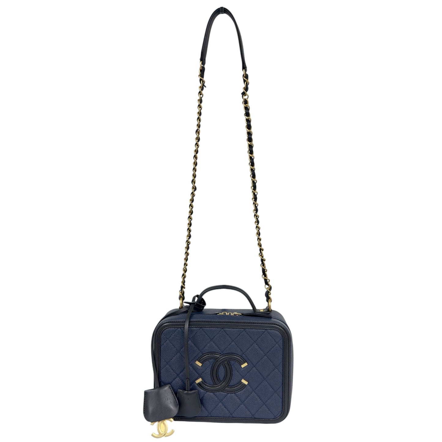 CHANEL Vanity 荔枝皮 化妝盒子 肩背包