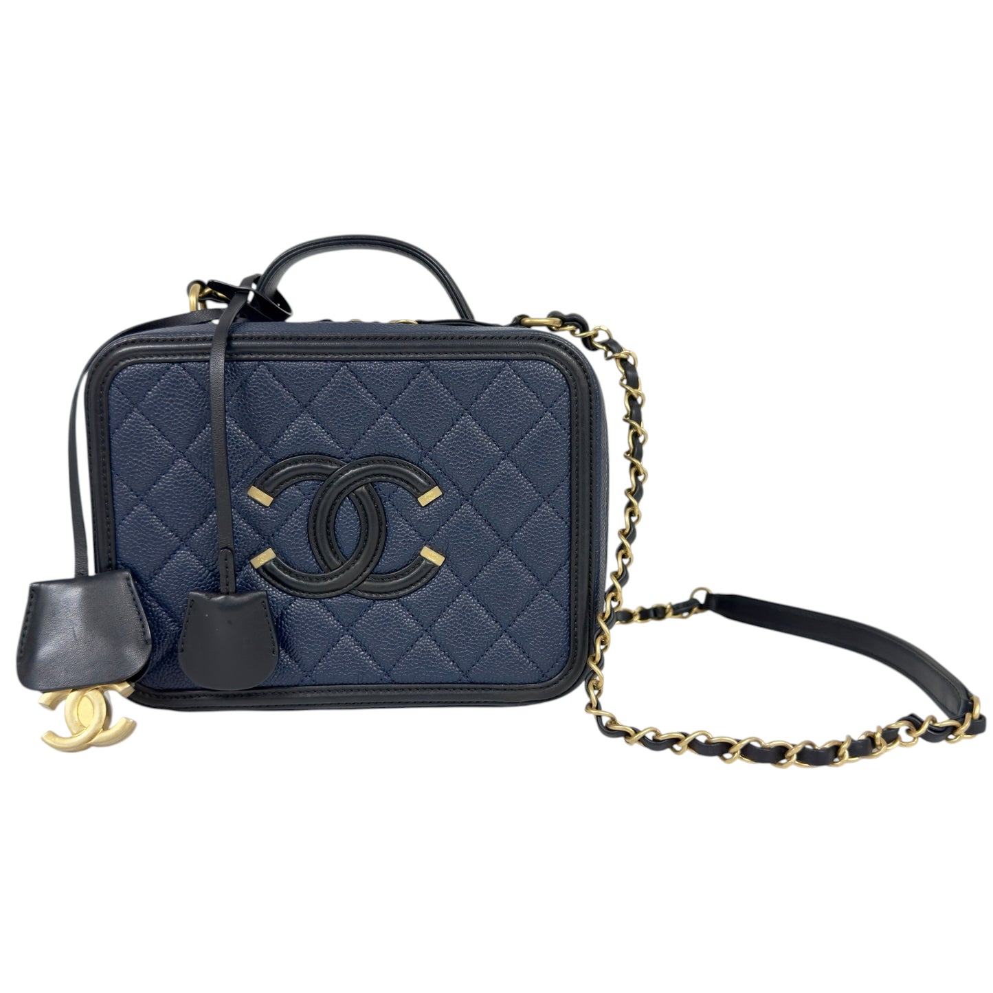 CHANEL Vanity 荔枝皮 化妝盒子 肩背包