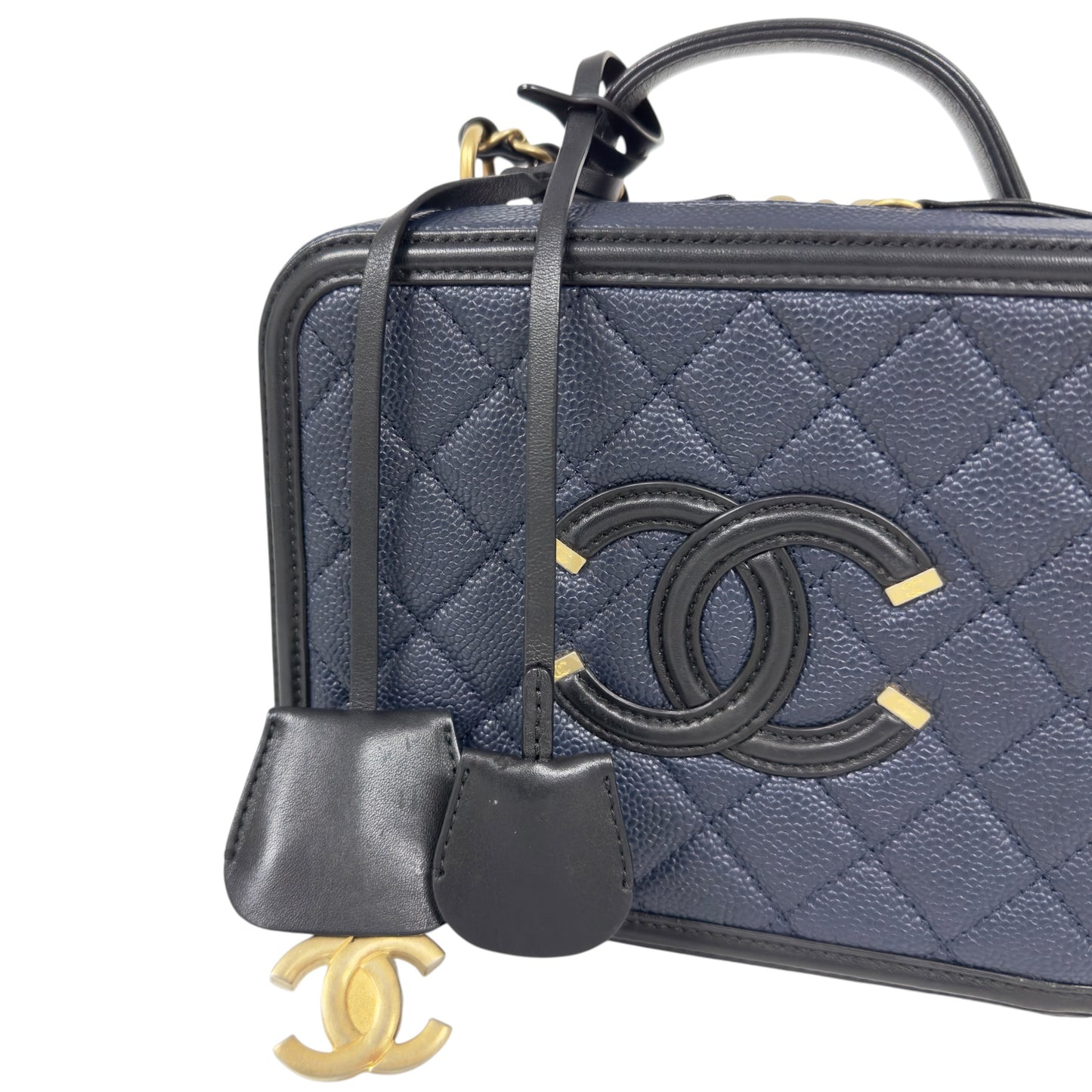 CHANEL Vanity 荔枝皮 化妝盒子 肩背包