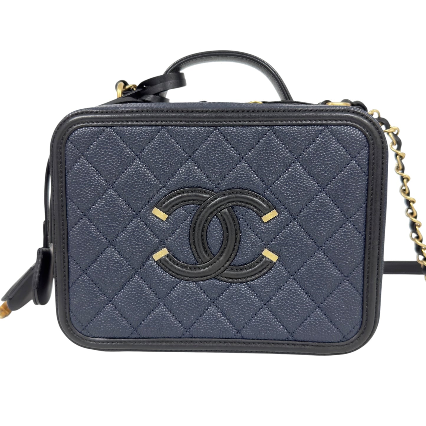 CHANEL Vanity 荔枝皮 化妝盒子 肩背包