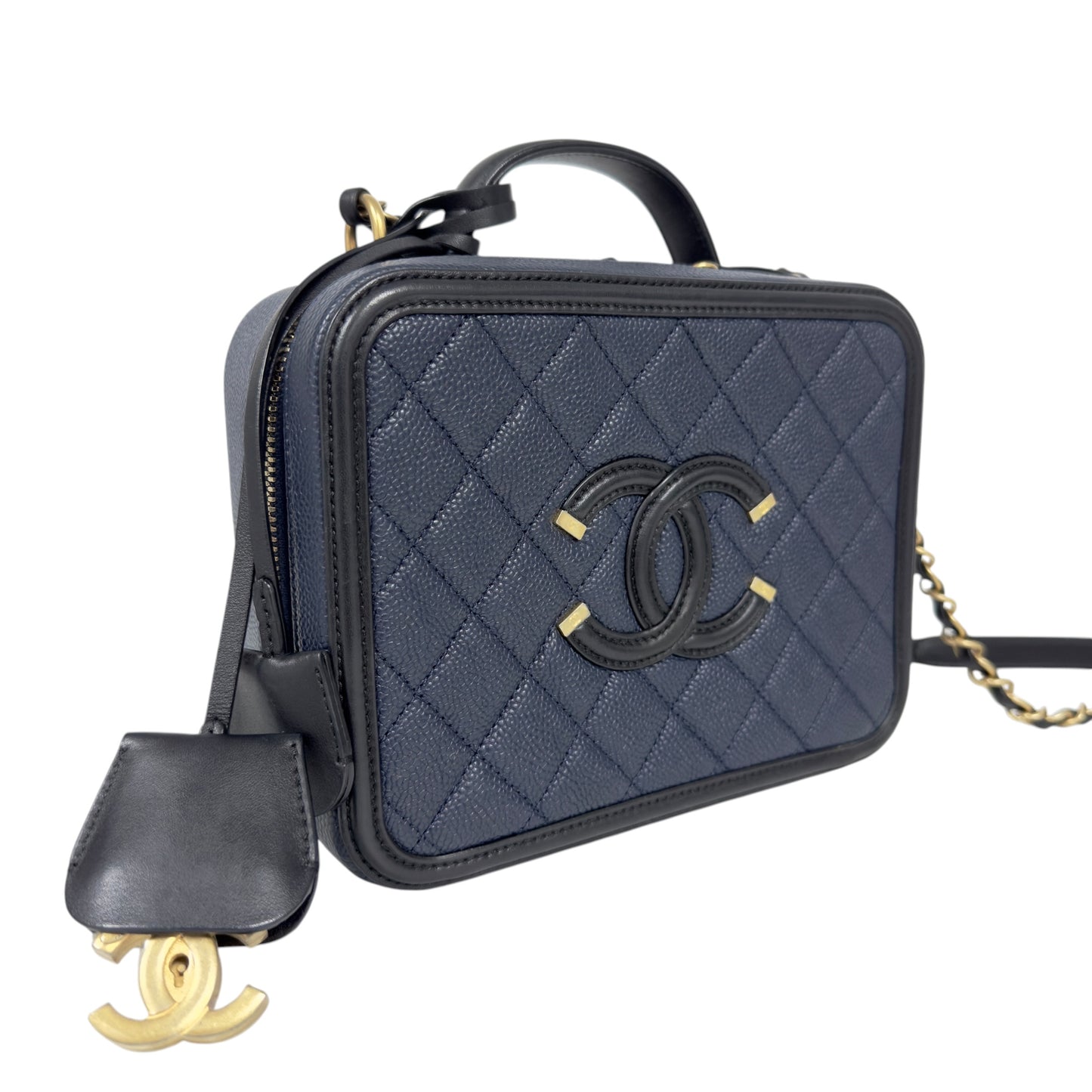 CHANEL Vanity 荔枝皮 化妝盒子 肩背包