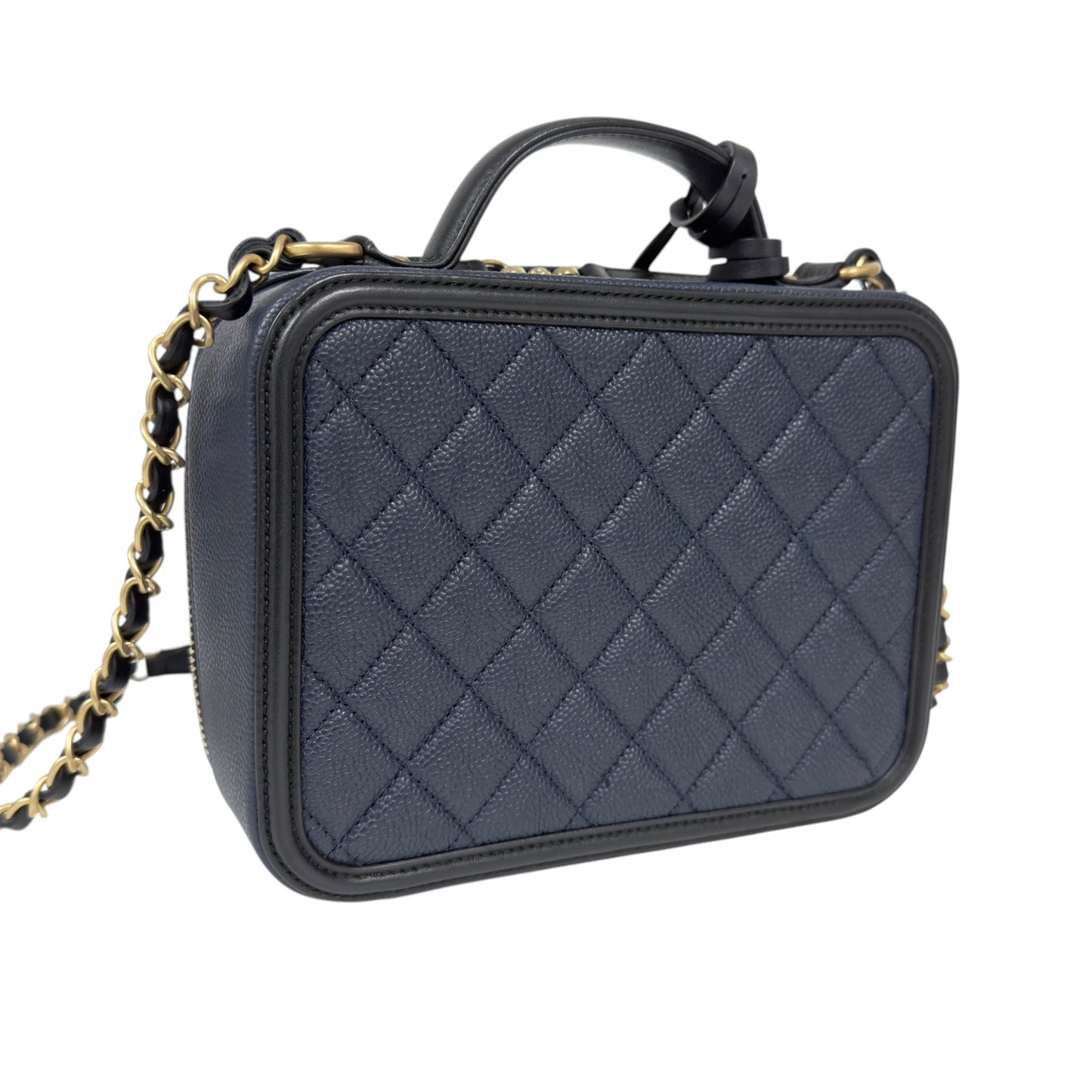 CHANEL Vanity 荔枝皮 化妝盒子 肩背包