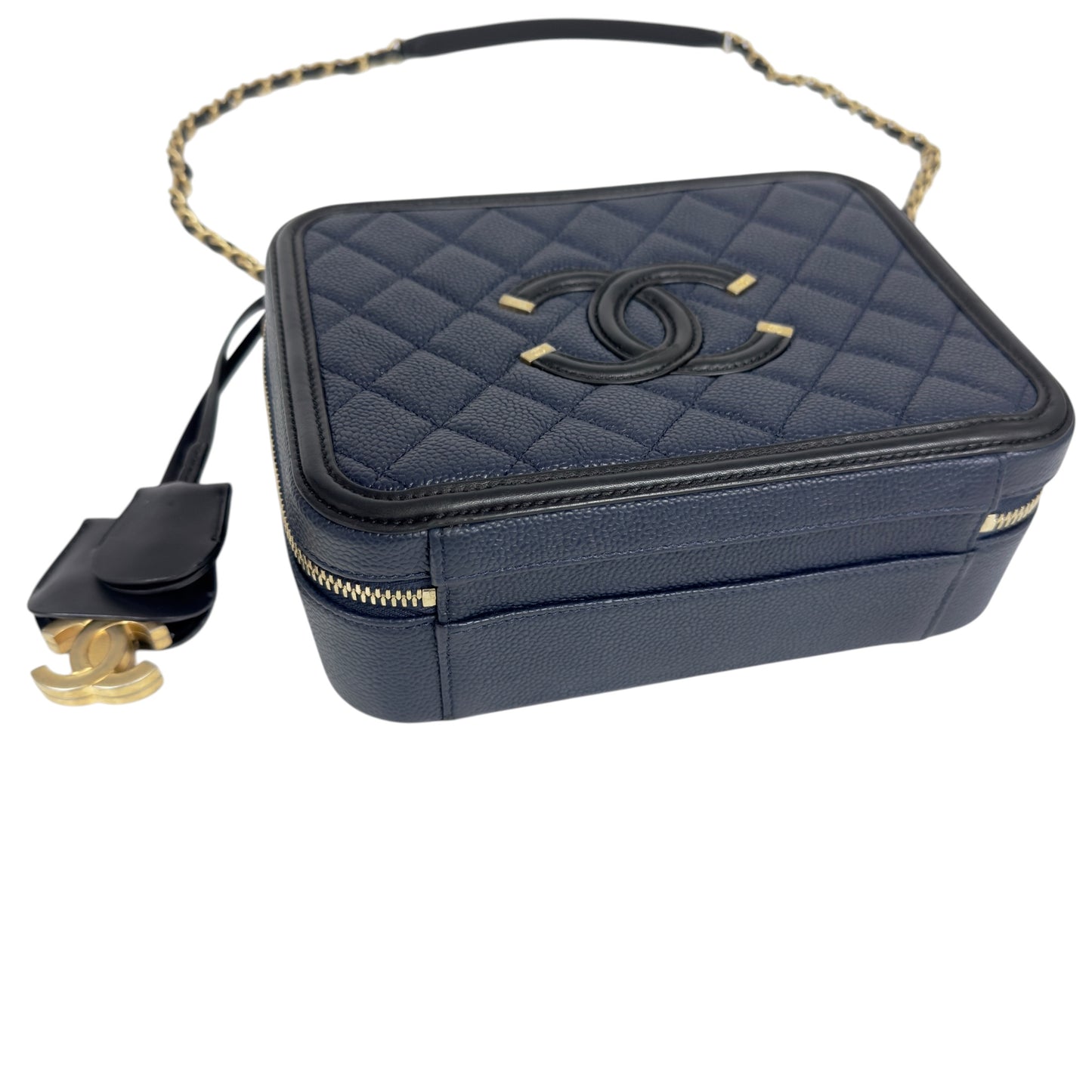 CHANEL Vanity 荔枝皮 化妝盒子 肩背包
