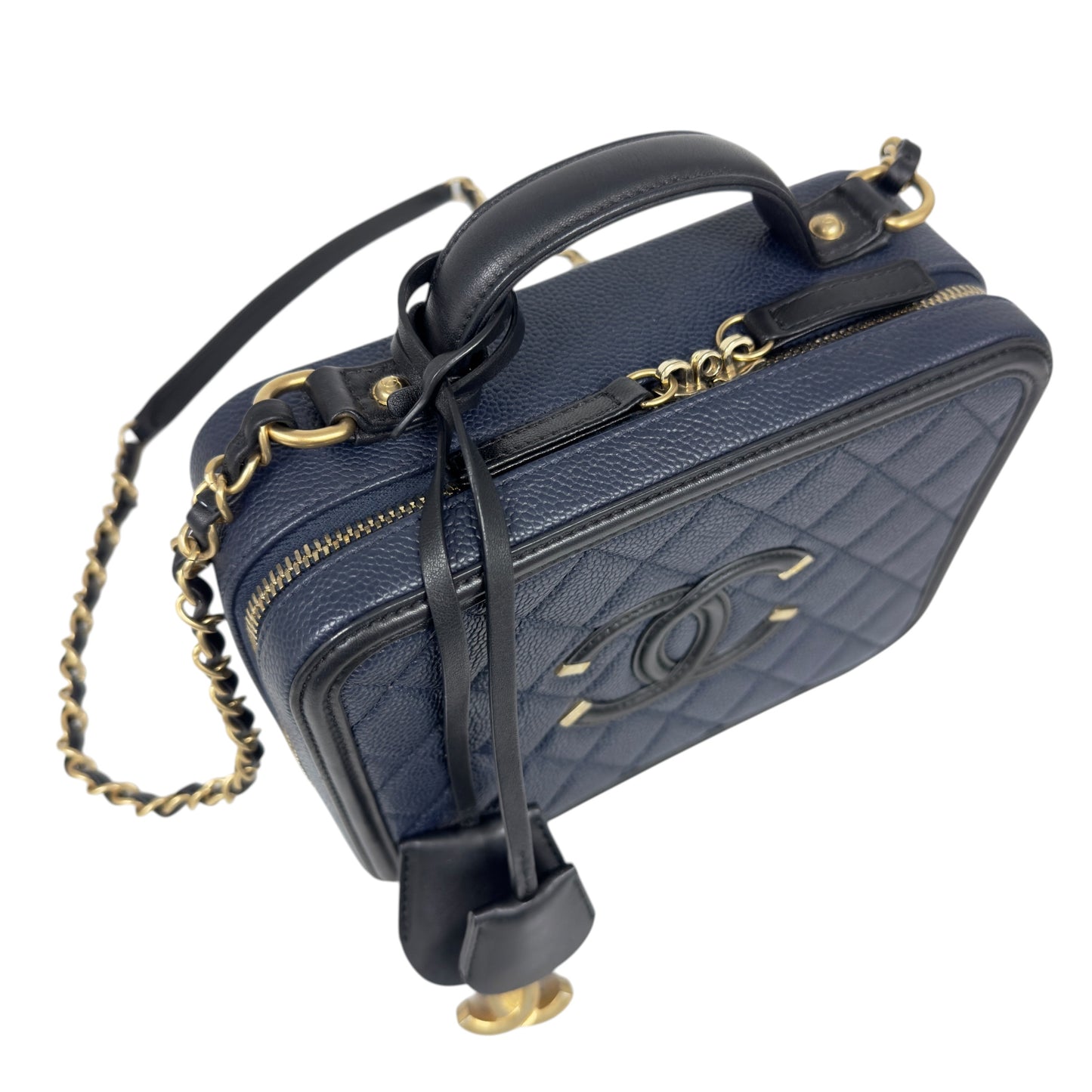 CHANEL Vanity 荔枝皮 化妝盒子 肩背包