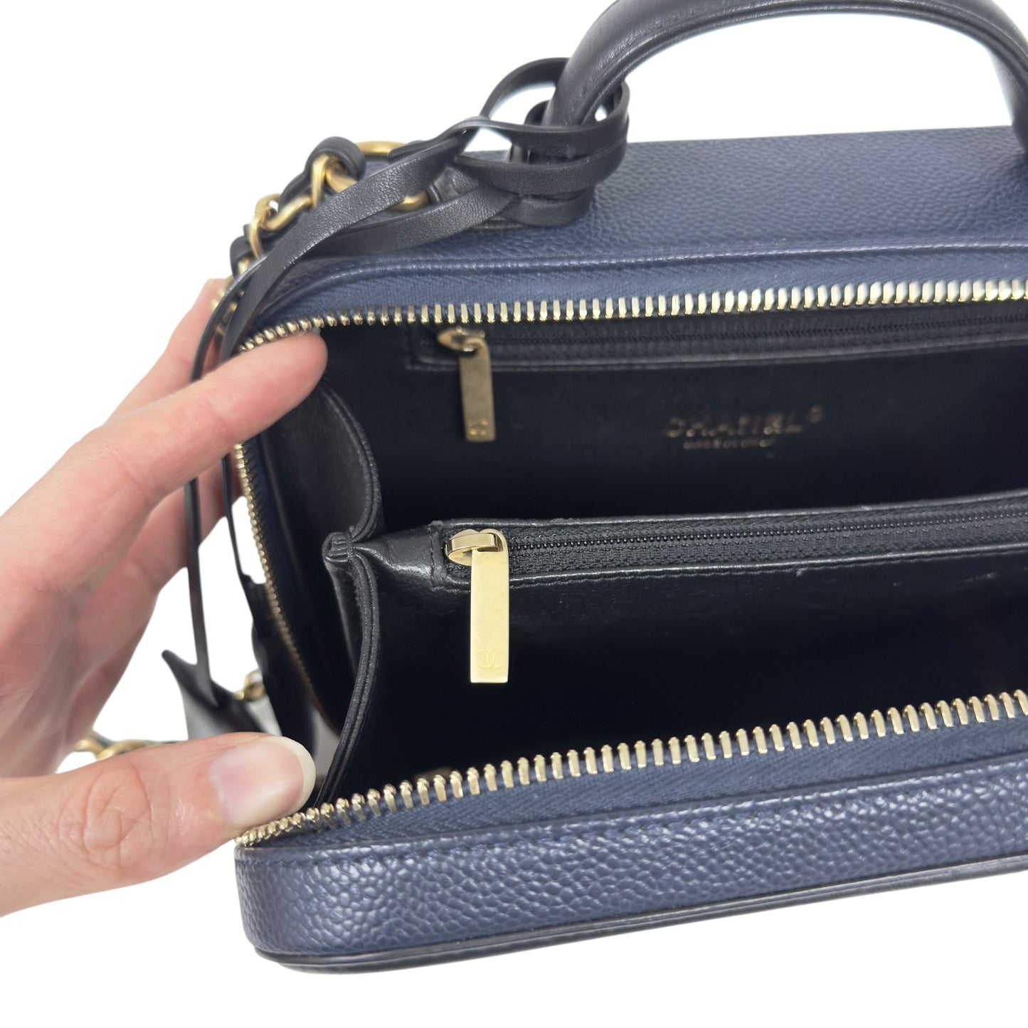 CHANEL Vanity 荔枝皮 化妝盒子 肩背包
