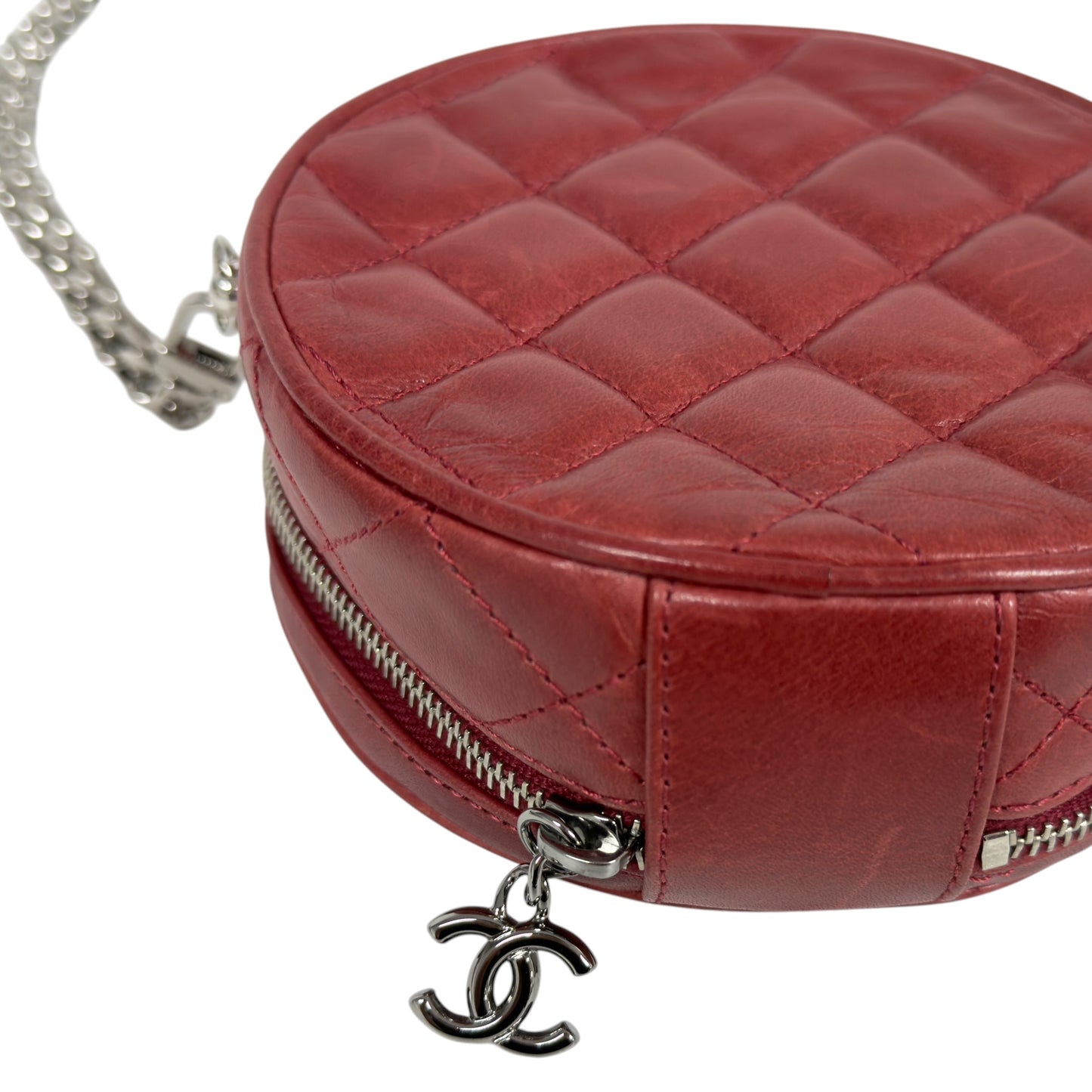 CHANEL *自加鏈＞送無品牌扣＋無品牌鏈帶* CC 小圓餅 斜揹袋