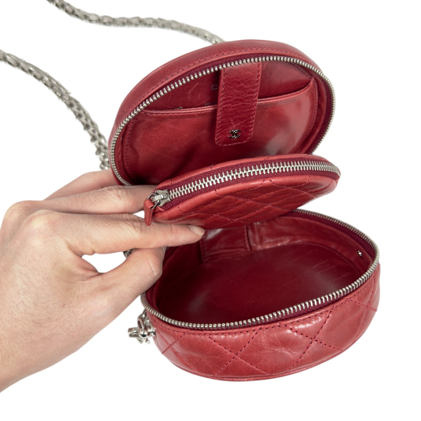 CHANEL *自加鏈＞送無品牌扣＋無品牌鏈帶* CC 小圓餅 斜揹袋