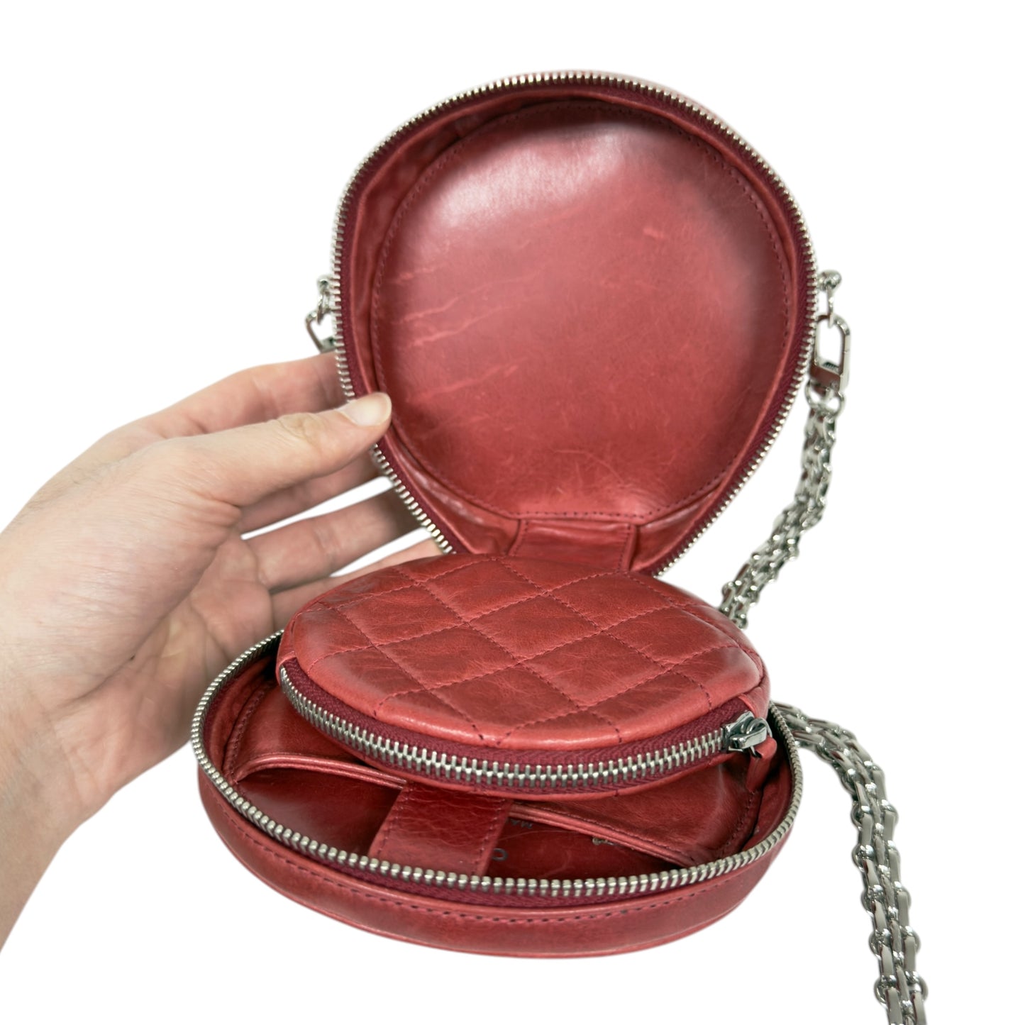CHANEL *自加鏈＞送無品牌扣＋無品牌鏈帶* CC 小圓餅 斜揹袋