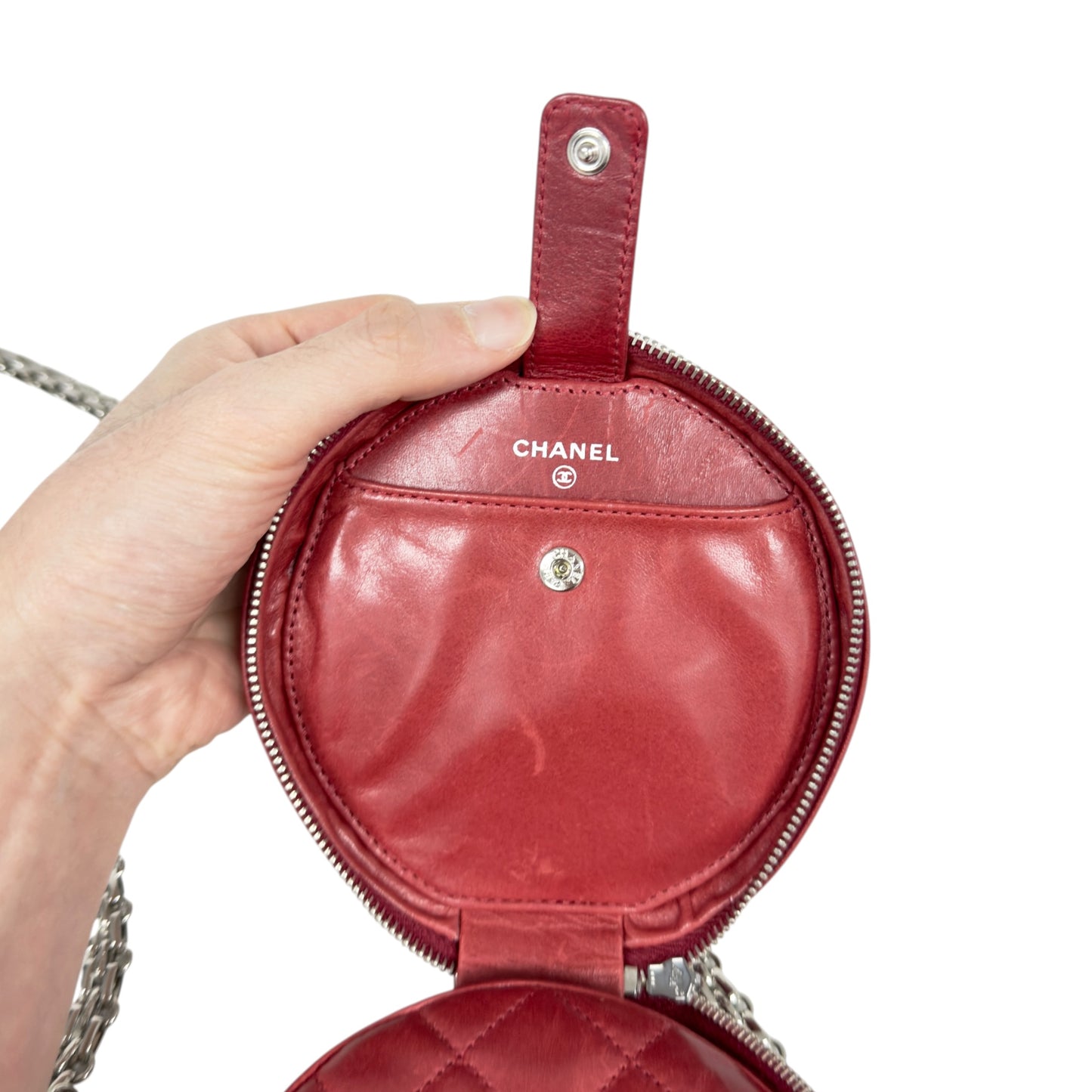 CHANEL *自加鏈＞送無品牌扣＋無品牌鏈帶* CC 小圓餅 斜揹袋