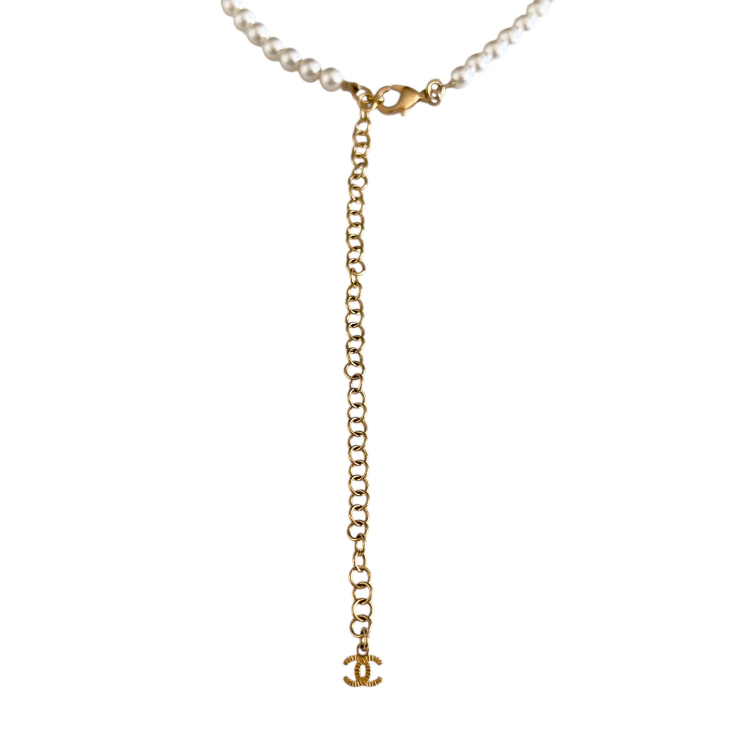 CHANEL CC 愛心💗 水鑽 項鏈