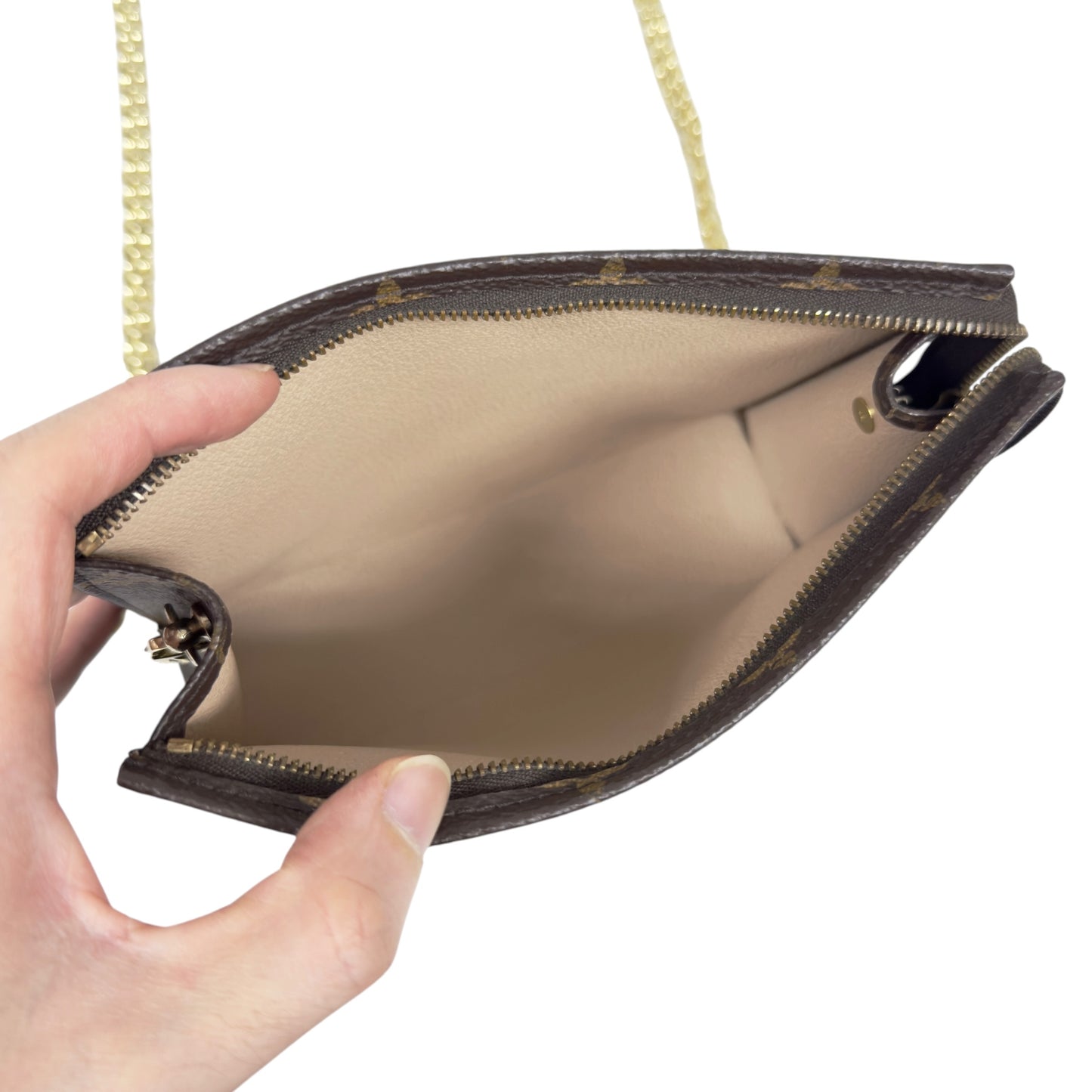 LOUIS VUITTON *自加鏈＞送無品牌扣＋無品牌鏈帶* 老花 斜揹袋
